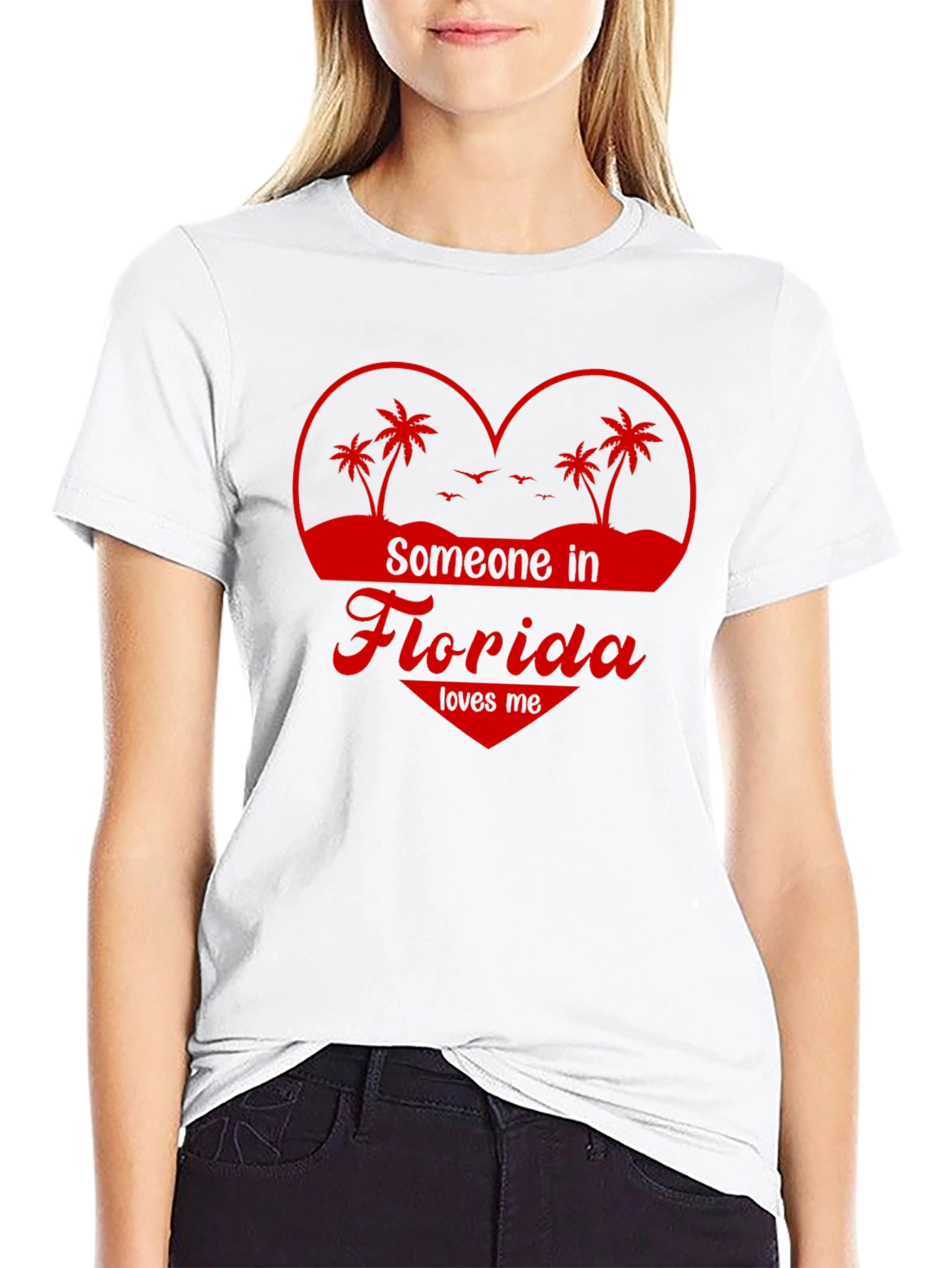 Camiseta Negra Someone in Florida Loves Me