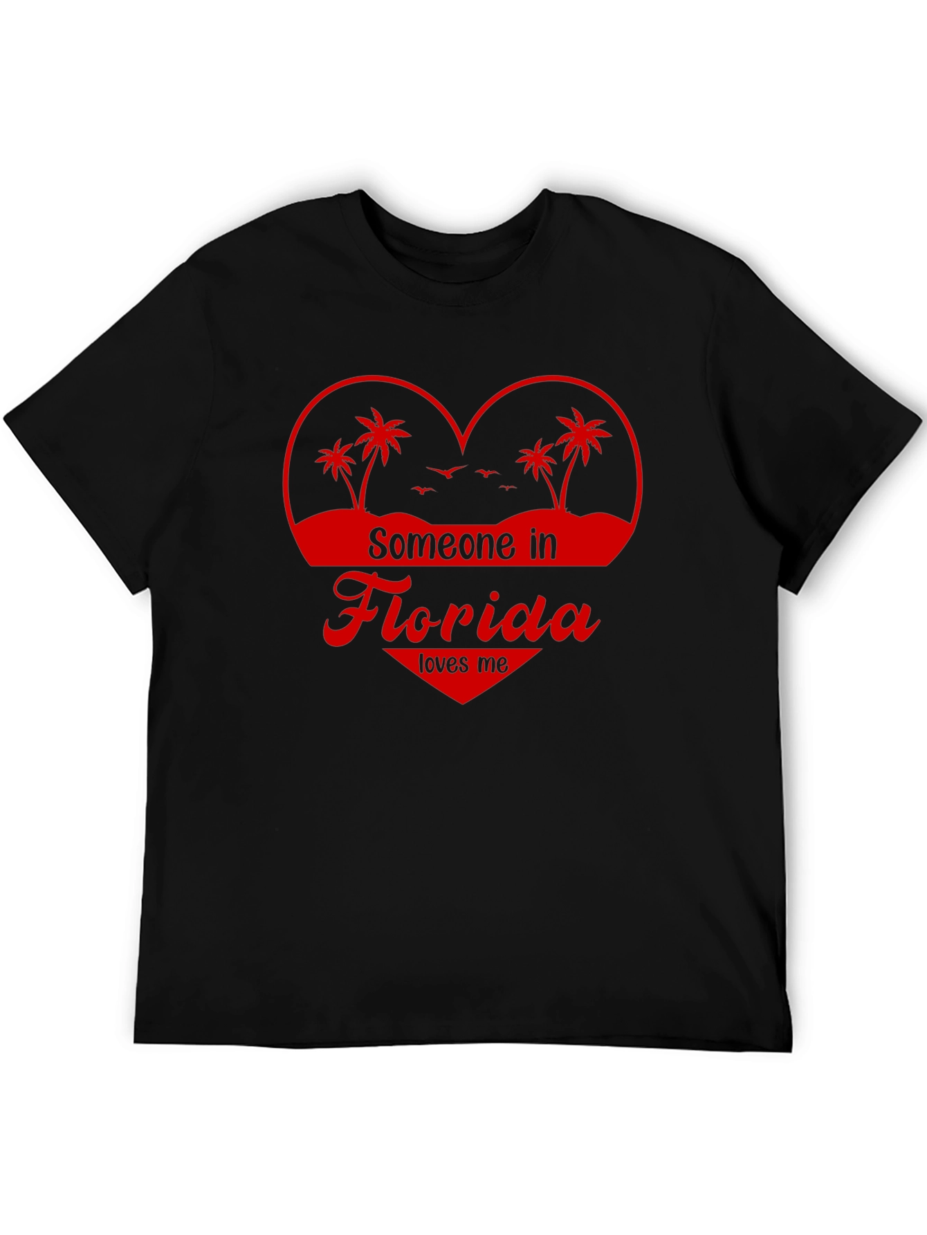 Camiseta Negra Someone in Florida Loves Me