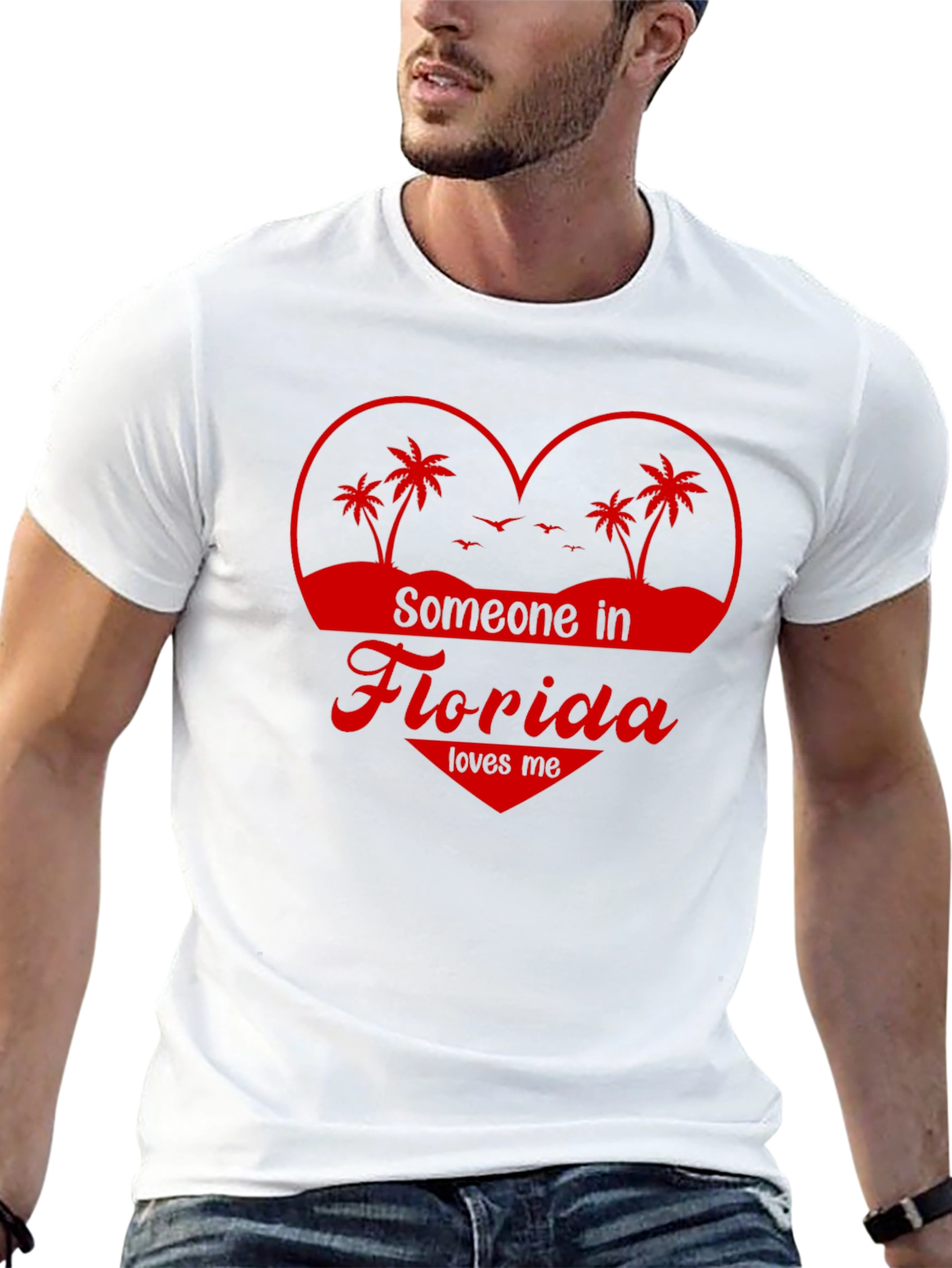 Camiseta Negra Someone in Florida Loves Me