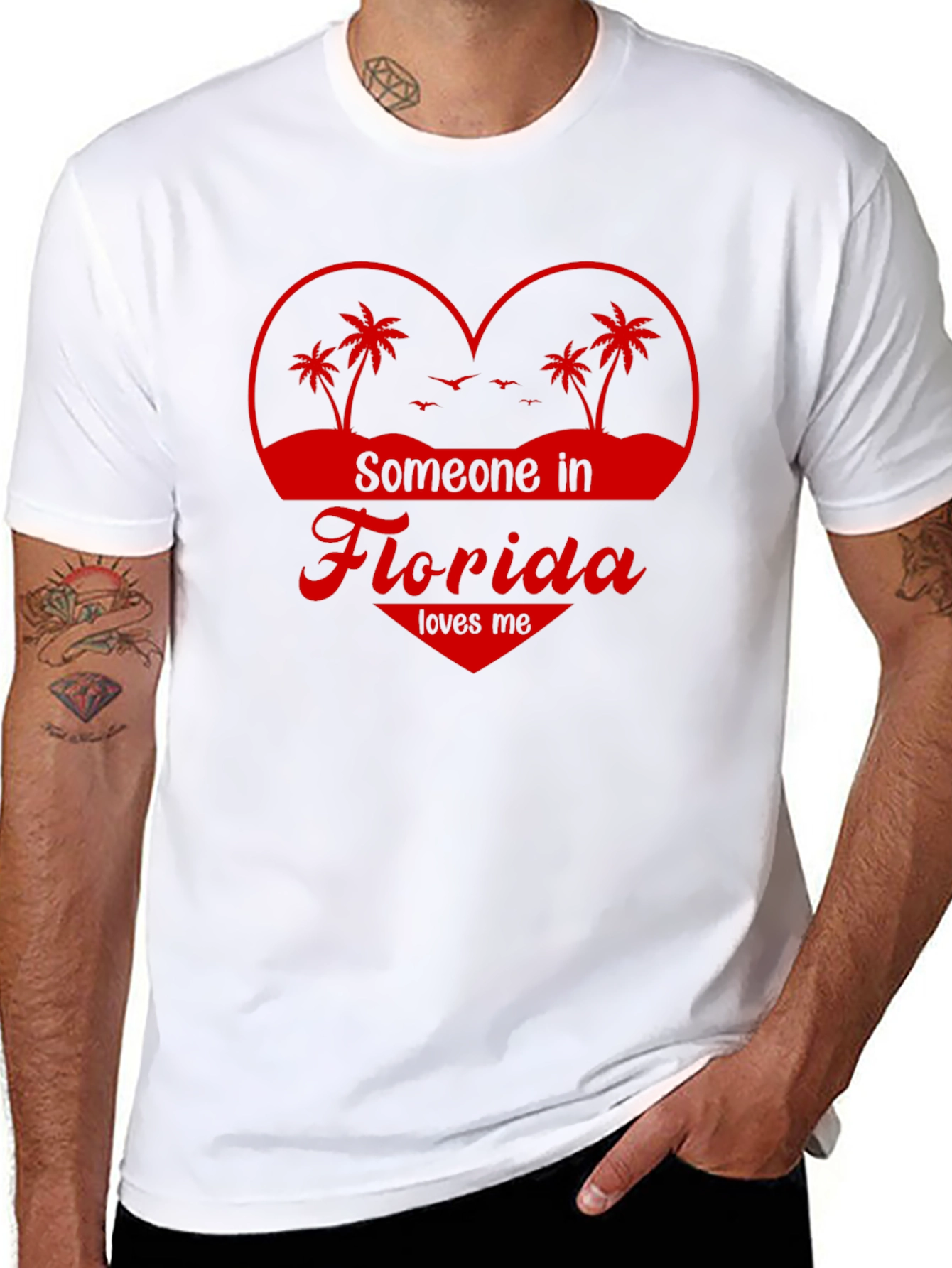 Camiseta Negra Someone in Florida Loves Me