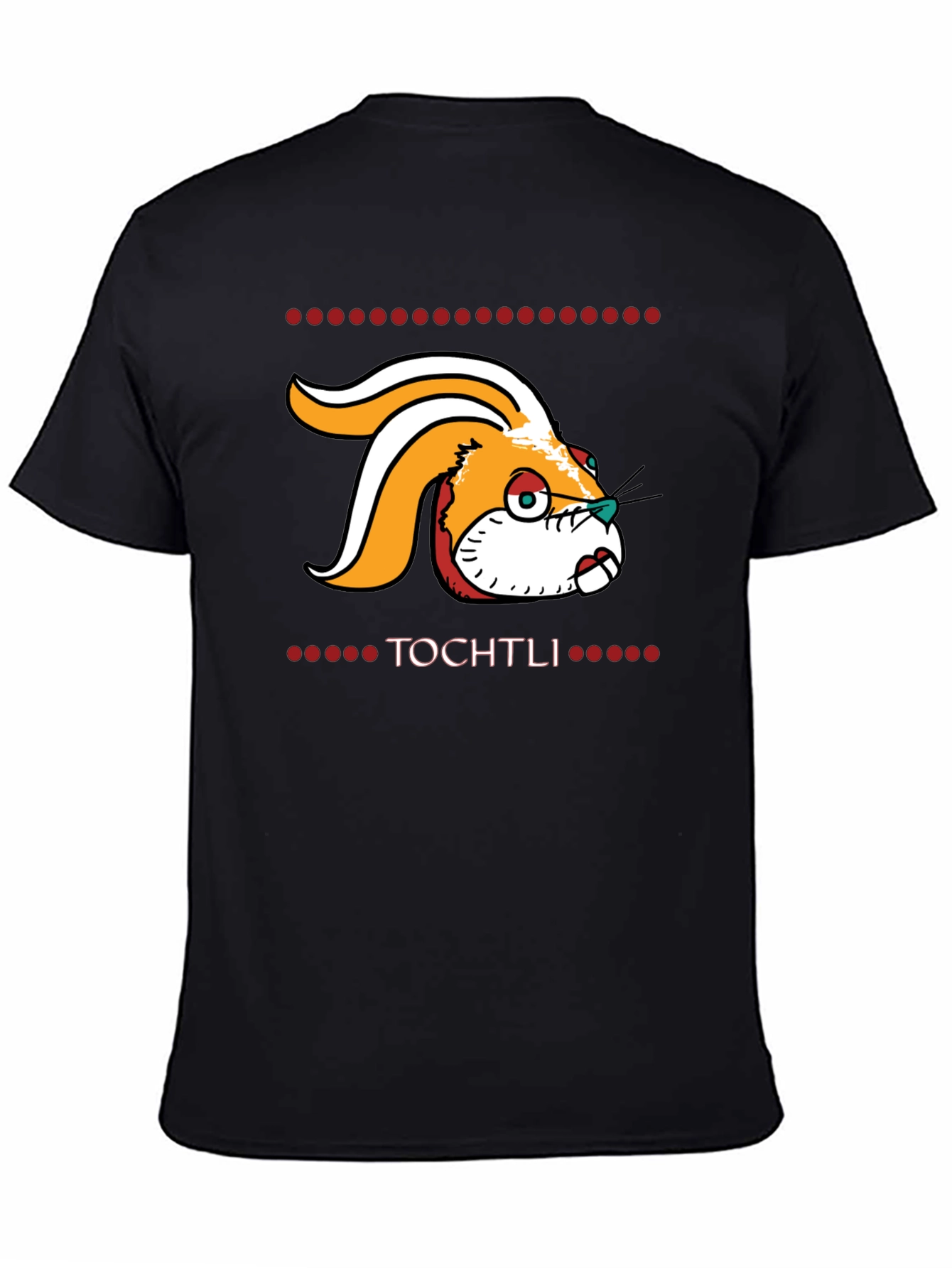 Camiseta Negra Tochtli - Diseño Azteca Conejo