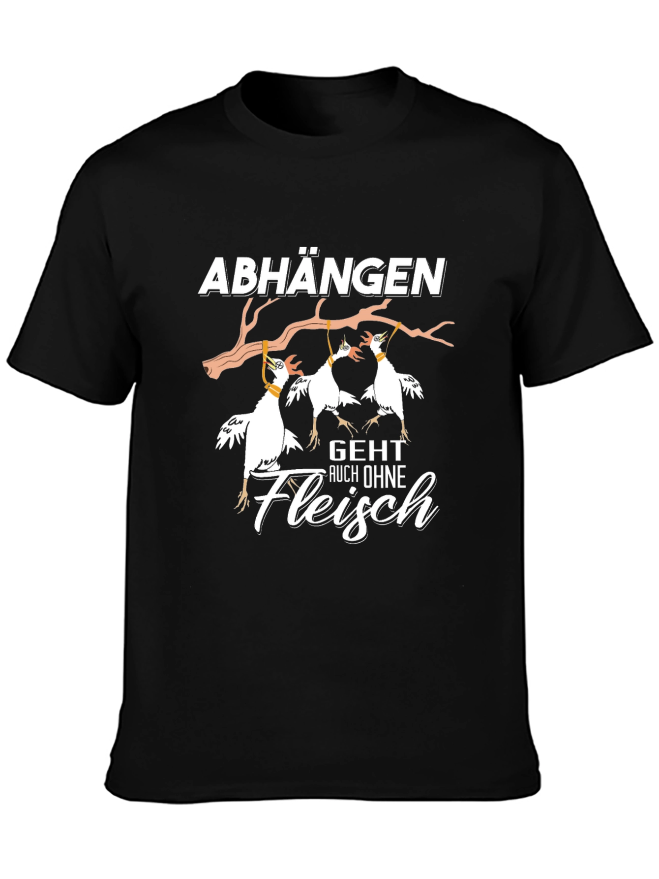 Camiseta Negra Divertida Abhängen Geht Auch Ohne Fleisch