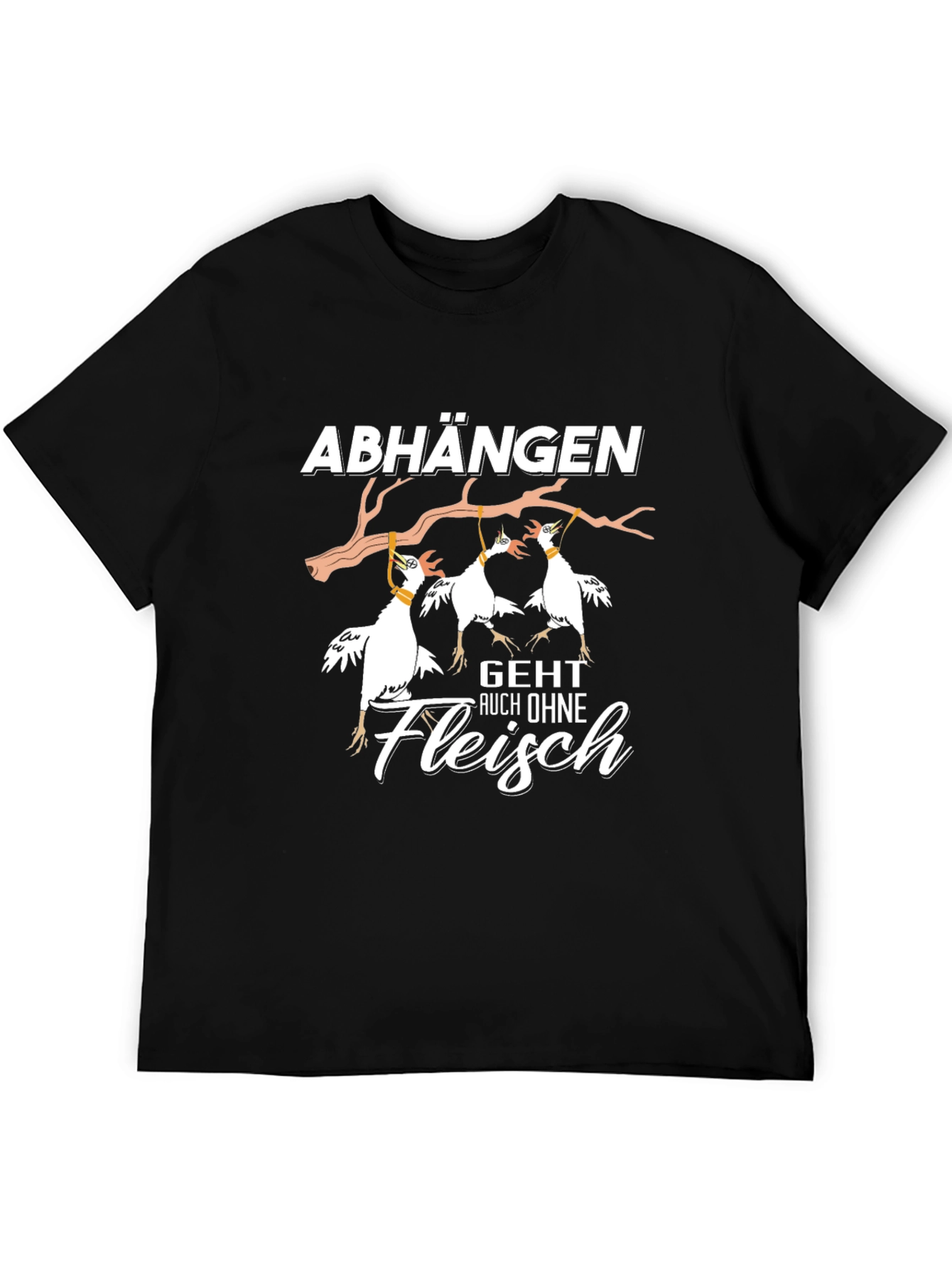 Camiseta Negra Divertida Abhängen Geht Auch Ohne Fleisch