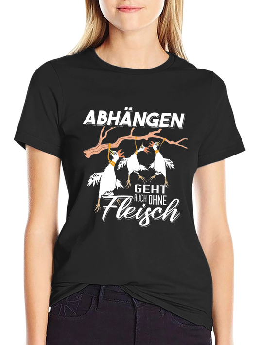 Camiseta Negra Divertida Abhängen Geht Auch Ohne Fleisch