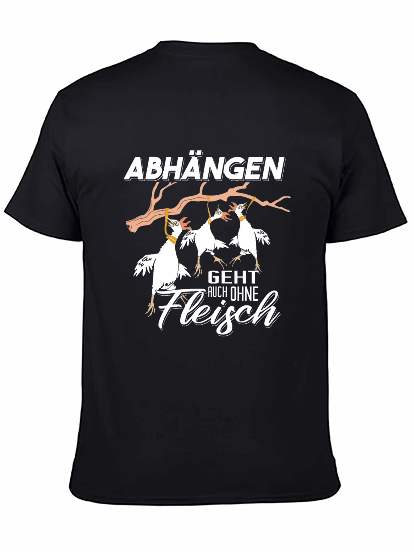 Camiseta Negra Divertida Abhängen Geht Auch Ohne Fleisch