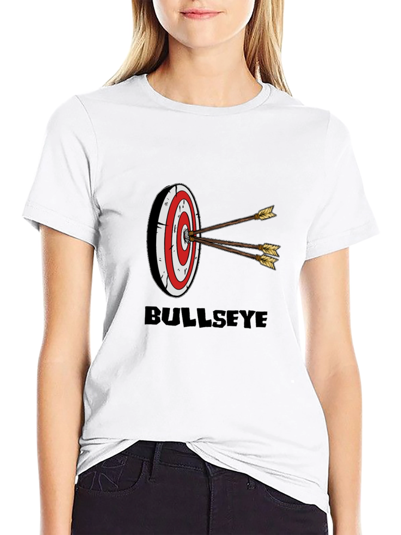 Camiseta Negra con Diseño de Diana Bullseye