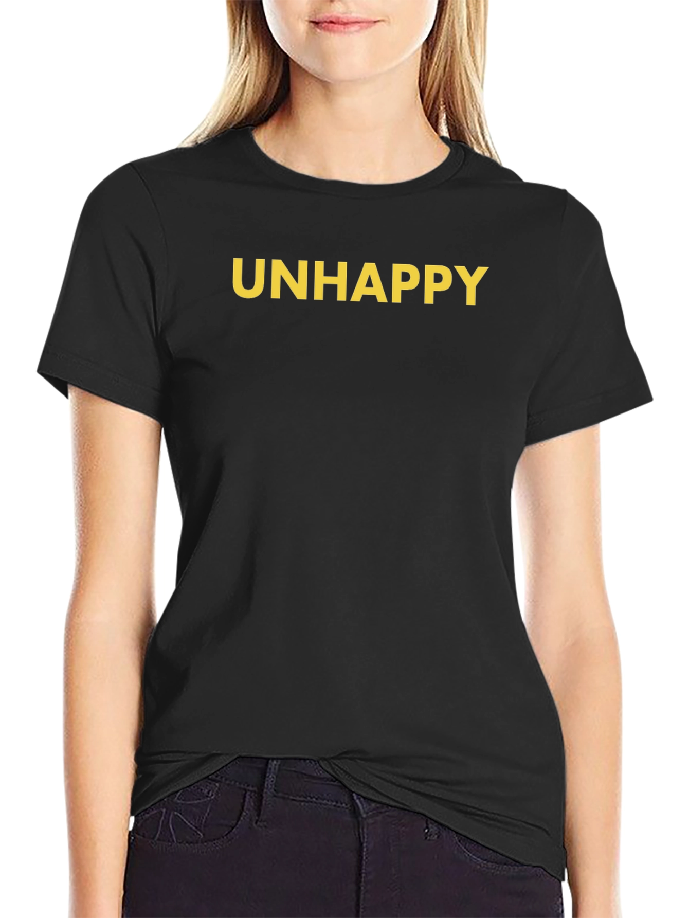 Camiseta Negra UNHAPPY para Hombre
