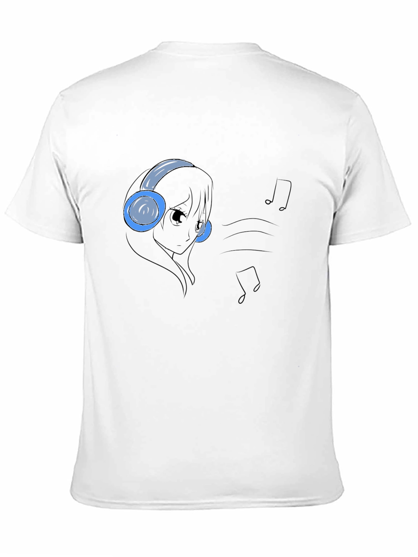 Camiseta Negra con Diseño Anime Musical