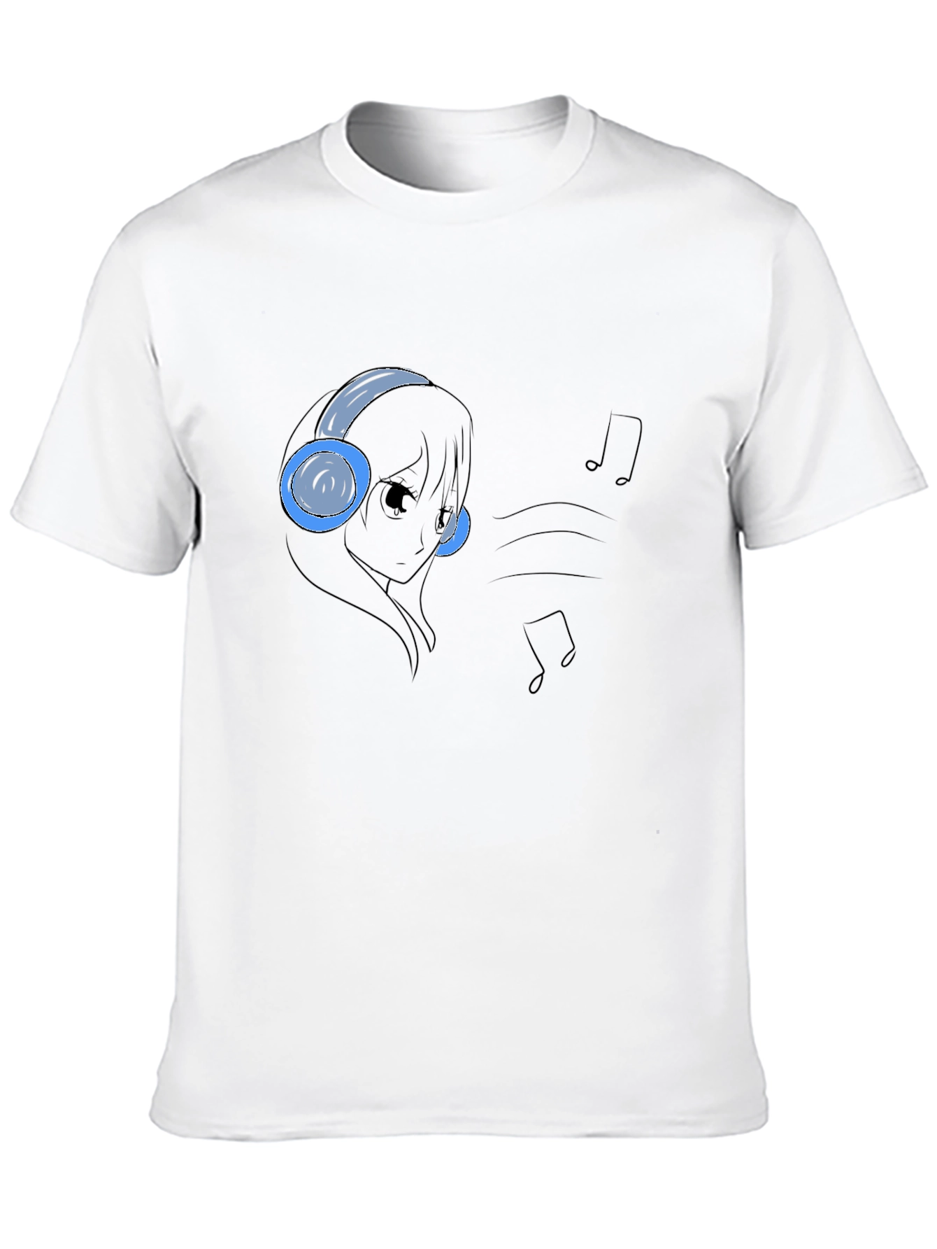 Camiseta Negra con Diseño Anime Musical