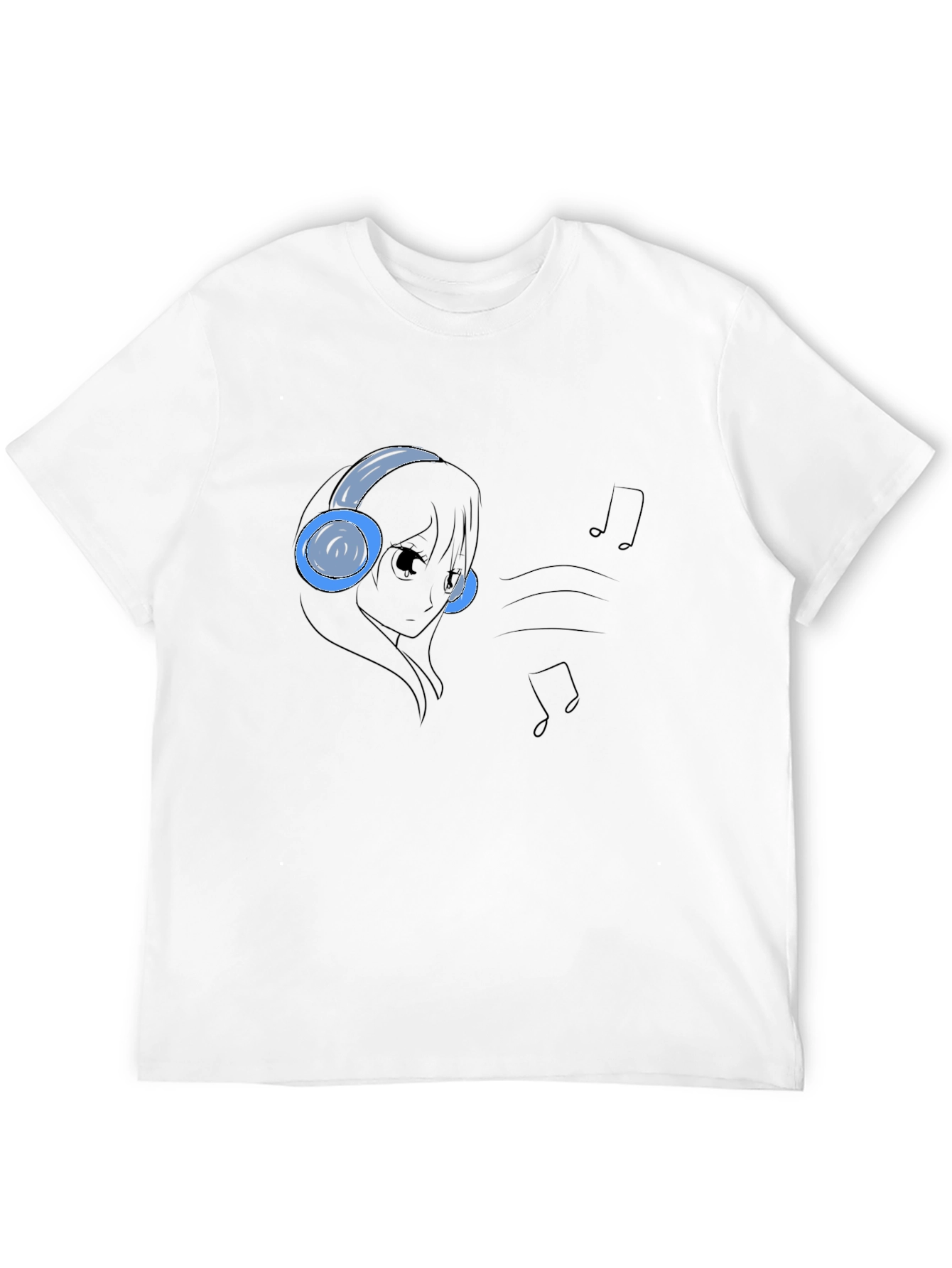 Camiseta Negra con Diseño Anime Musical