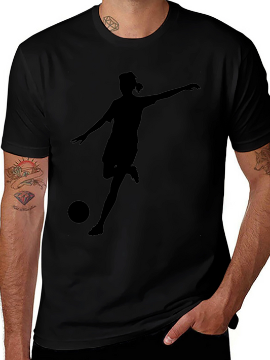 Camiseta Negra Silueta Futbolista Unisex