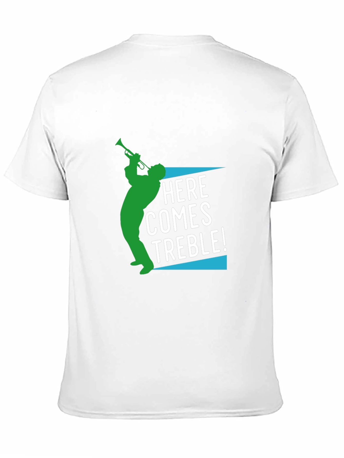 Camiseta Negra Hombre Diseño Aquí Viene Treble