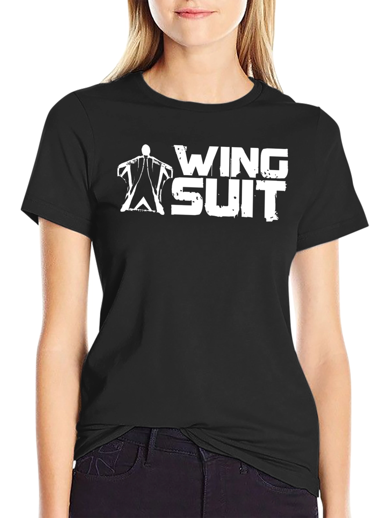 Camiseta Negra Wing Suit - Deportes Extremos