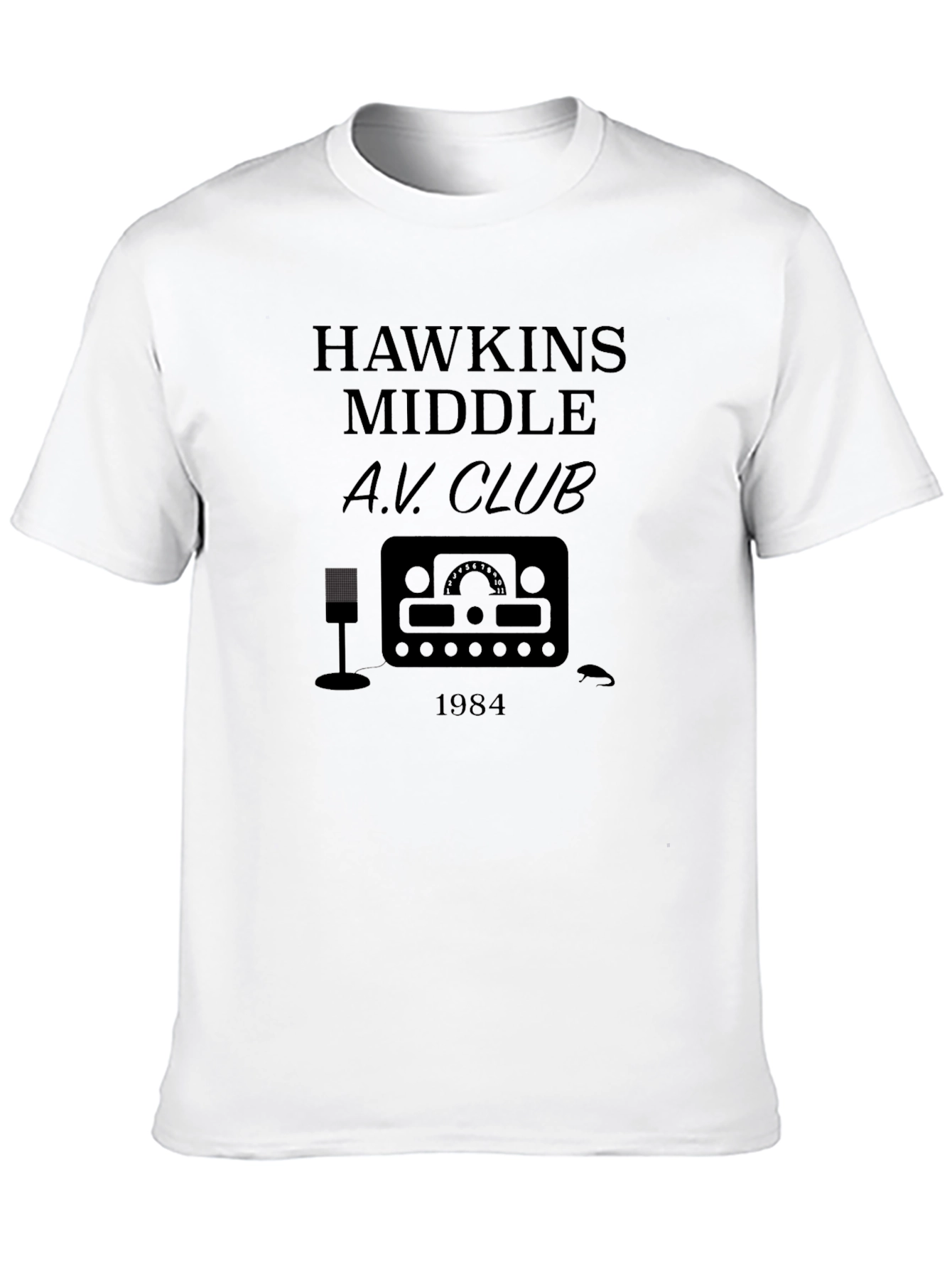 Camiseta Negra A.V. Club Hawkins Middle 1984