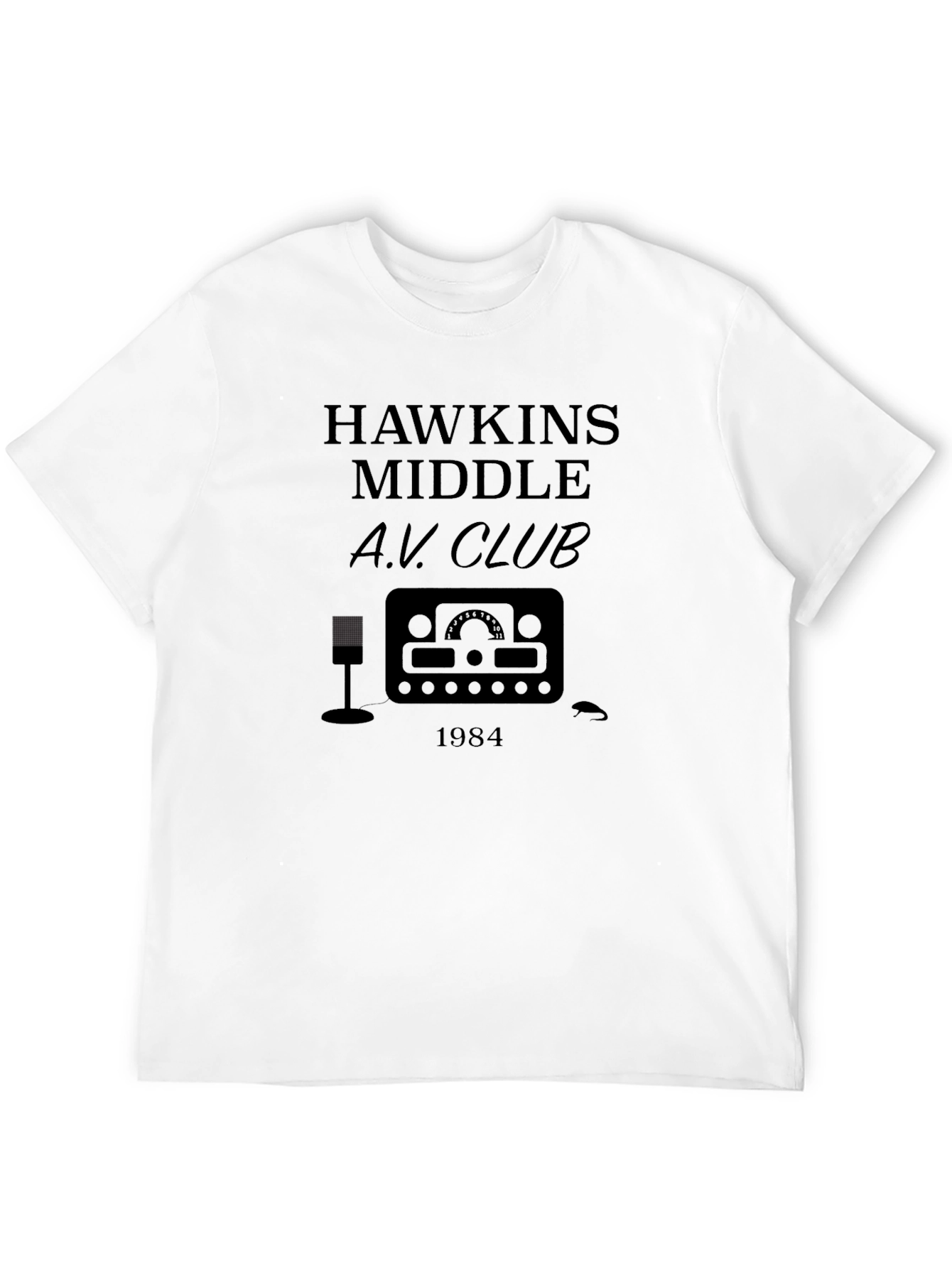 Camiseta Negra A.V. Club Hawkins Middle 1984