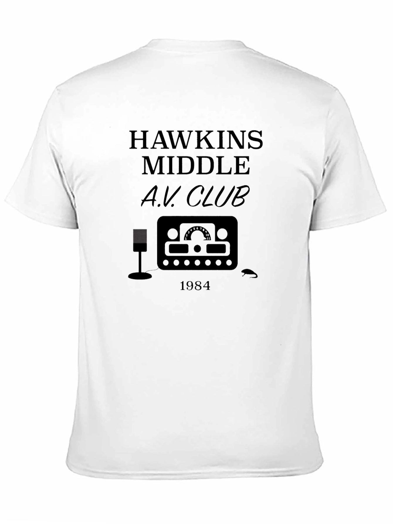 Camiseta Negra A.V. Club Hawkins Middle 1984