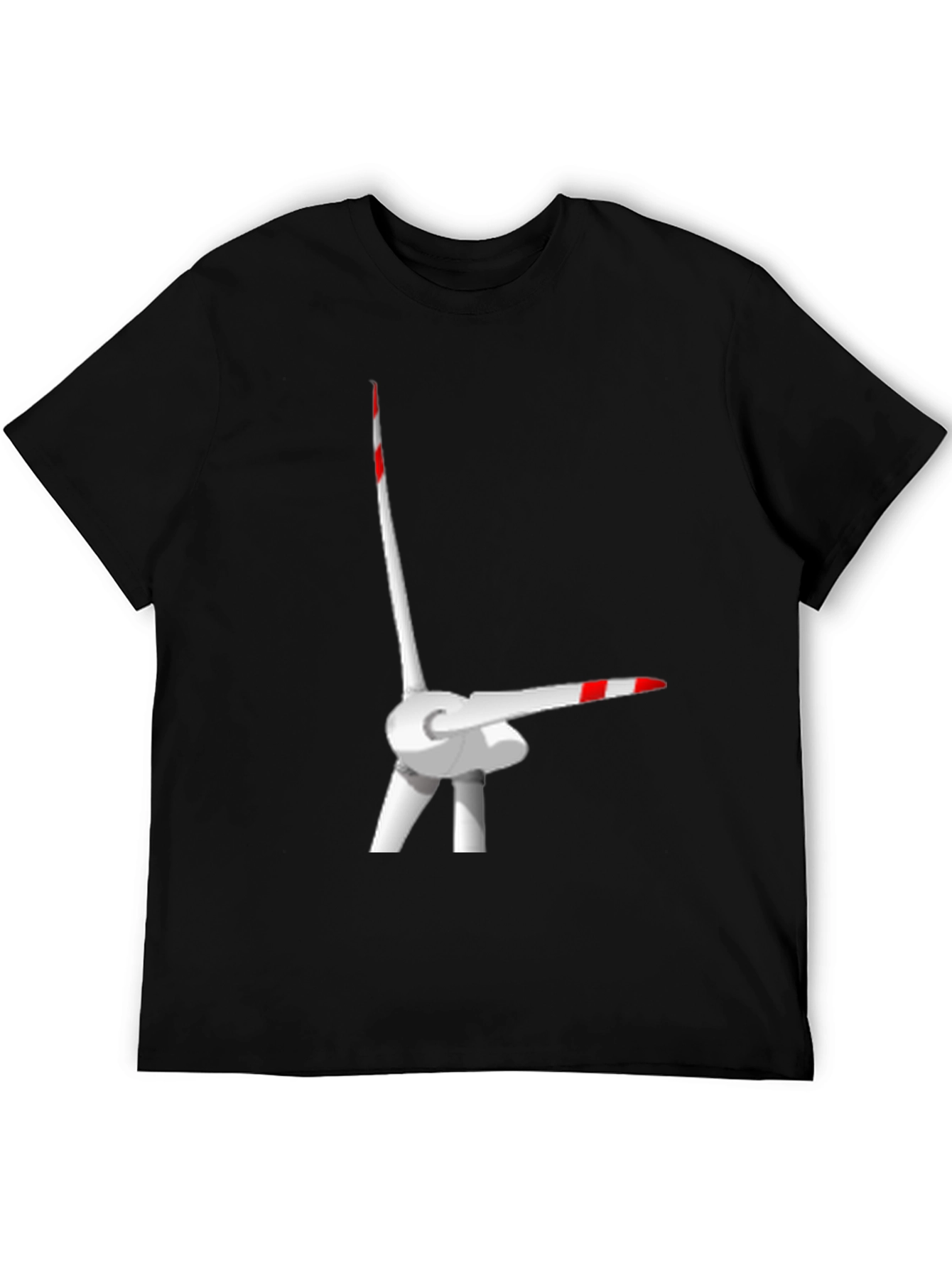 Camiseta Negra con Diseño de Turbina Eólica