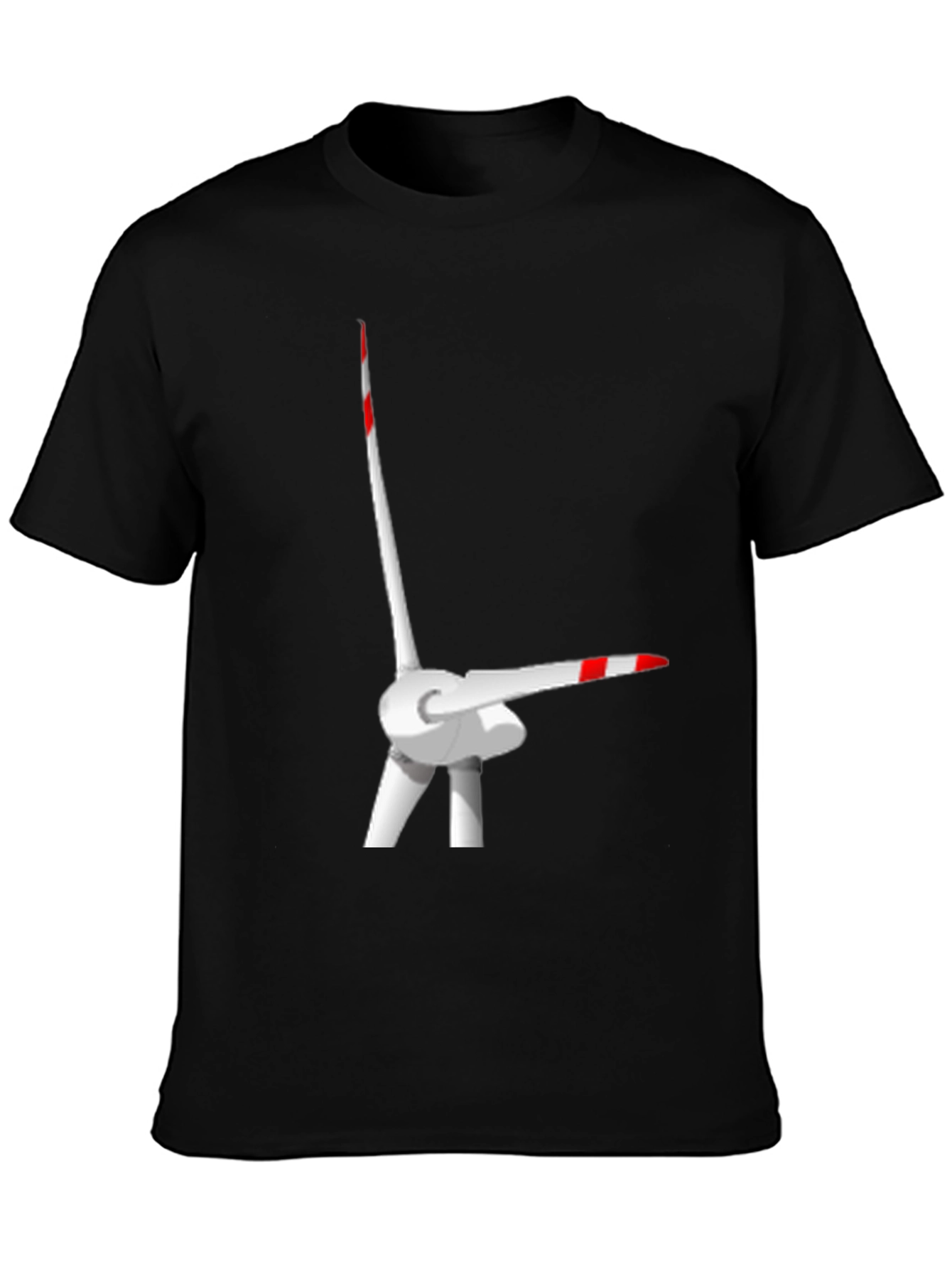 Camiseta Negra con Diseño de Turbina Eólica