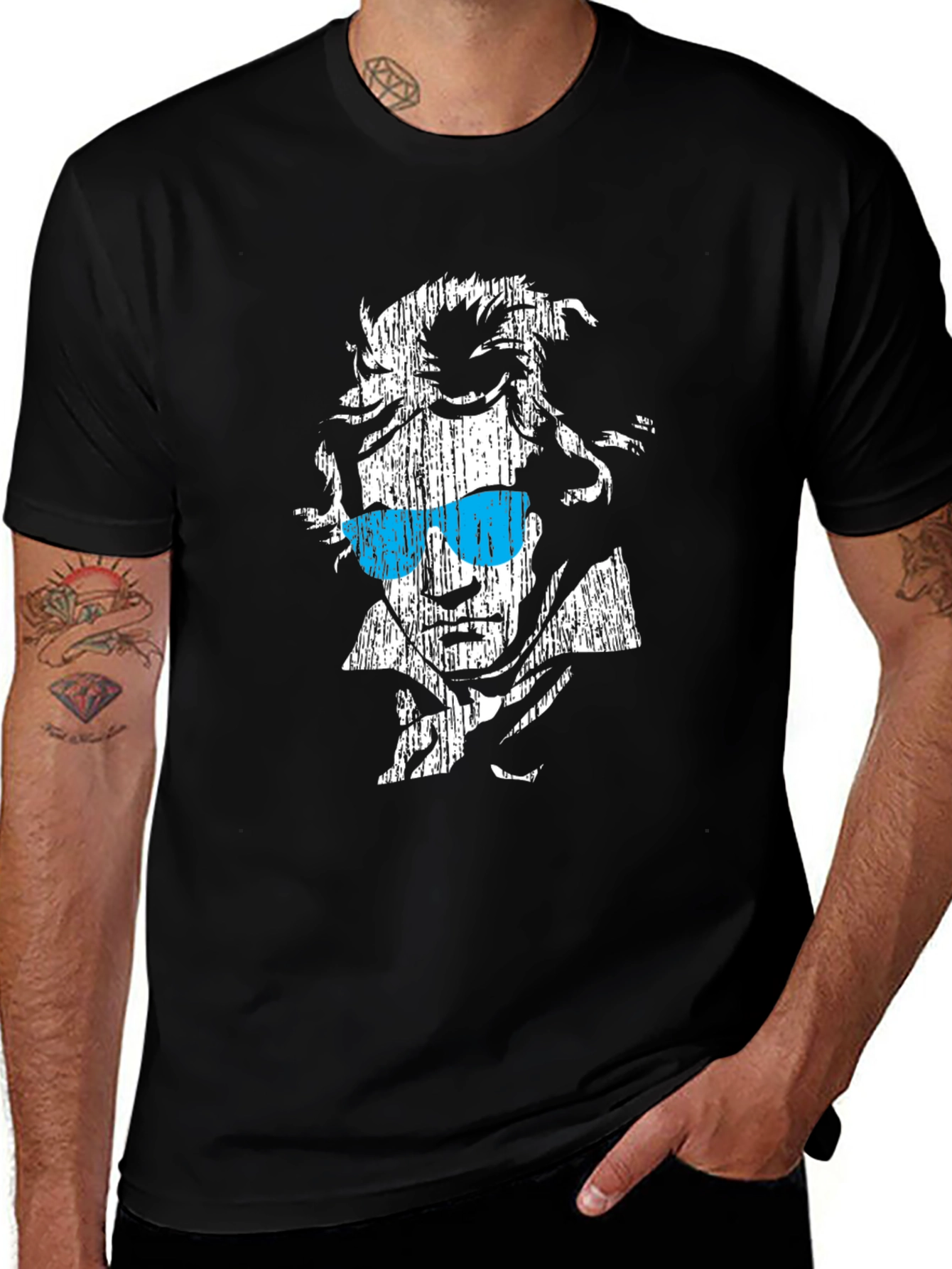 Camiseta Negra con Diseño de Beethoven