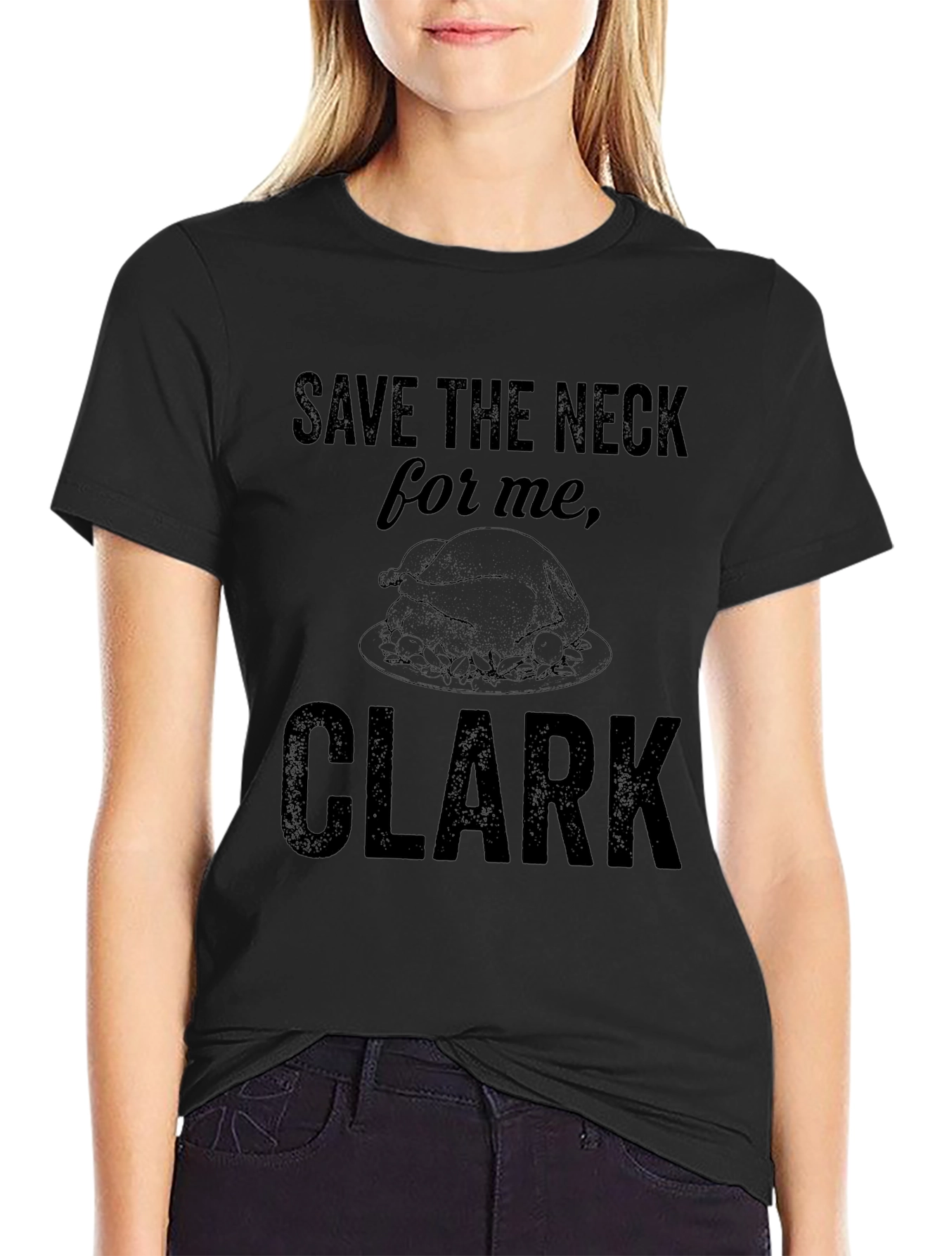 Camiseta Negra Save the Neck for Me Clark