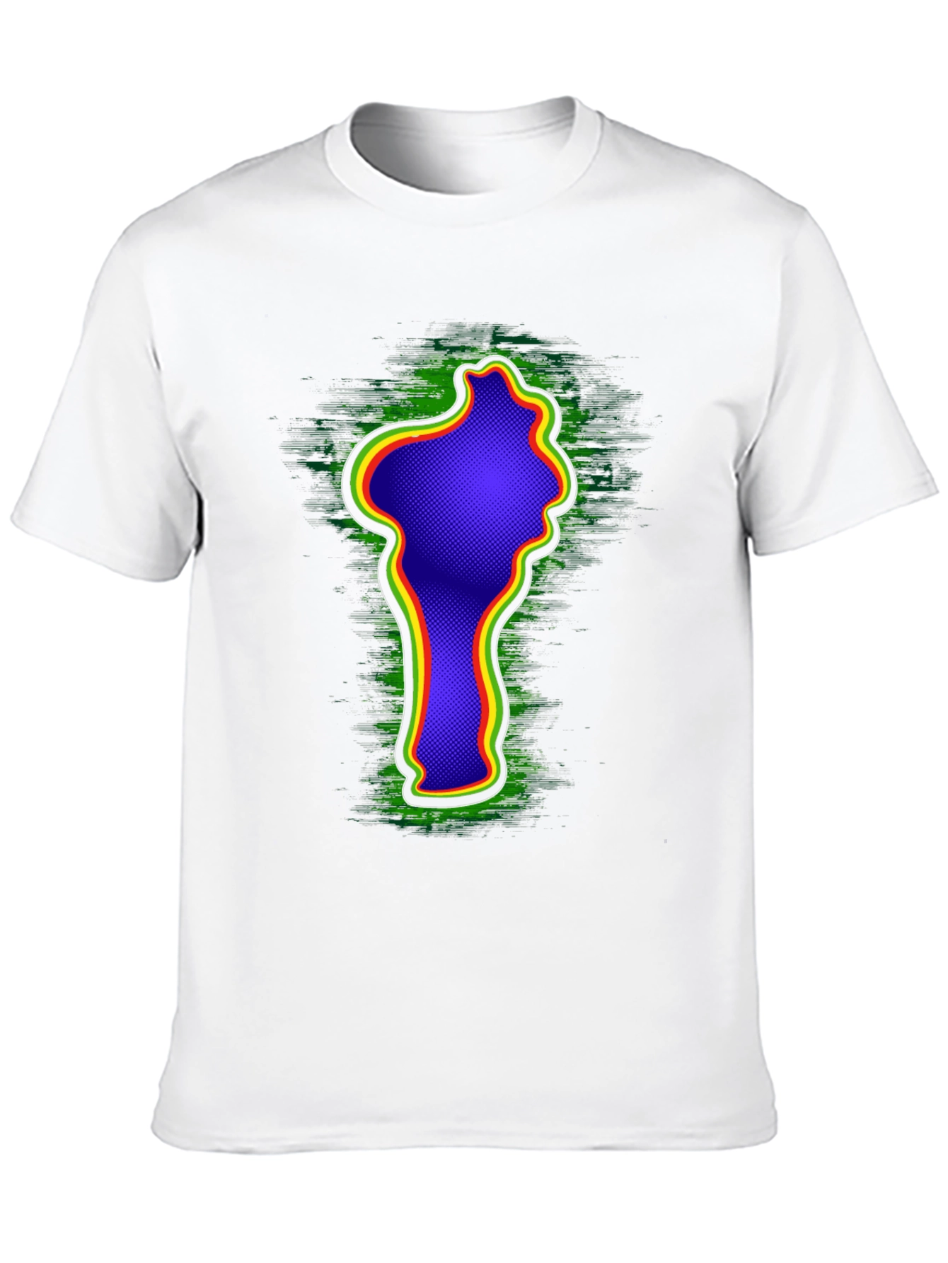 Camiseta Negra con Diseño Abstracto Rasta