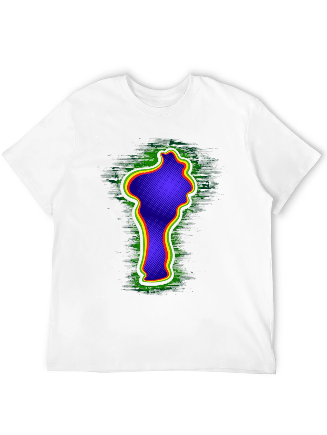 Camiseta Negra con Diseño Abstracto Rasta