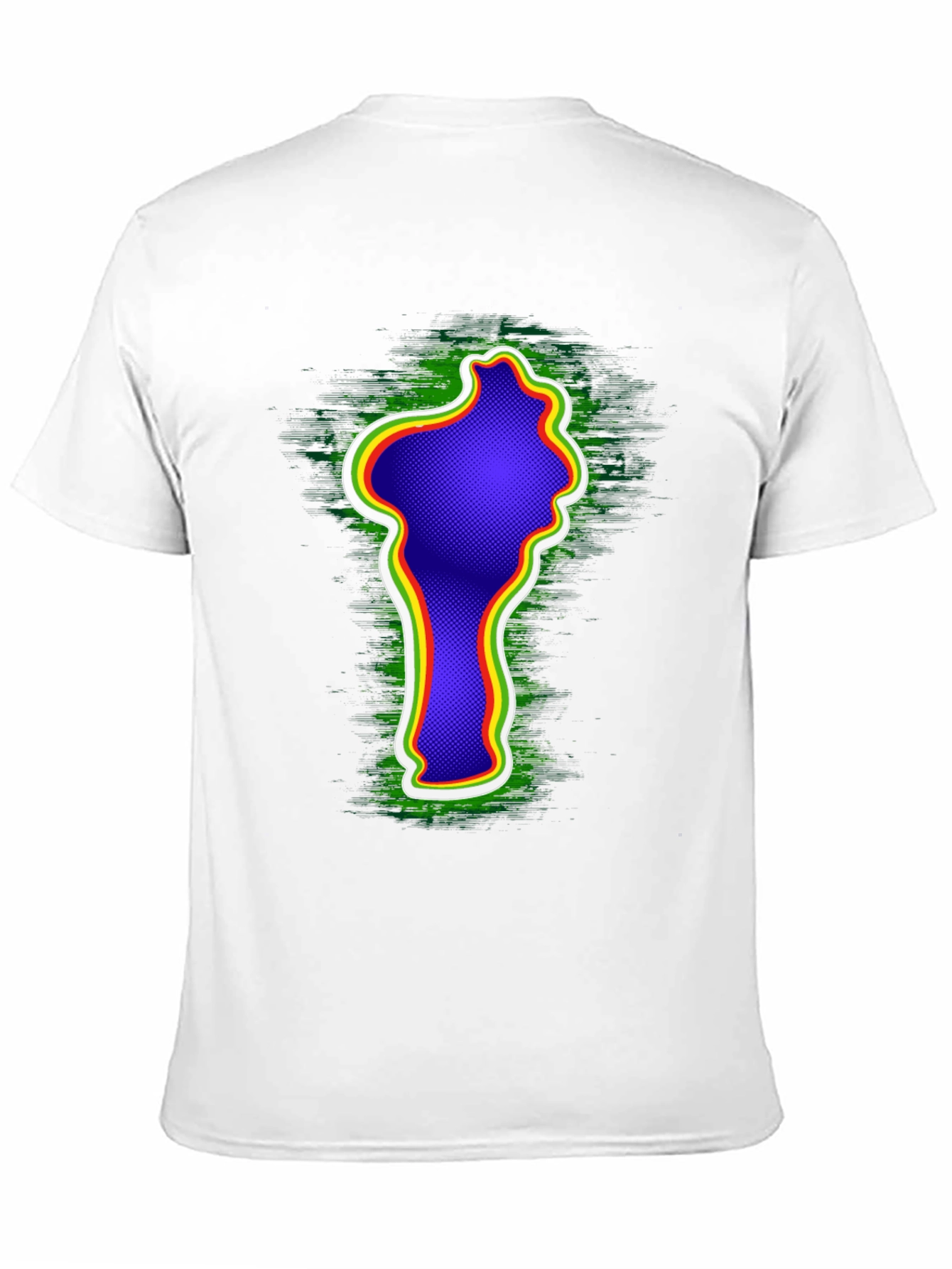 Camiseta Negra con Diseño Abstracto Rasta