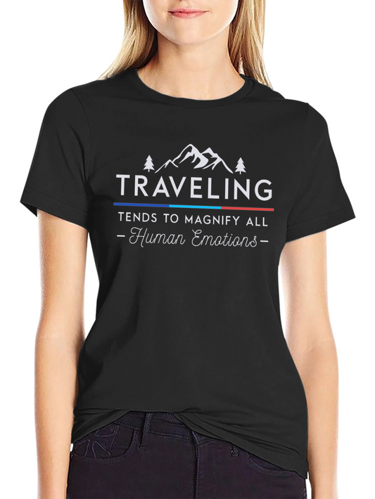 Camiseta Negra Traveling para Aventura y Emociones
