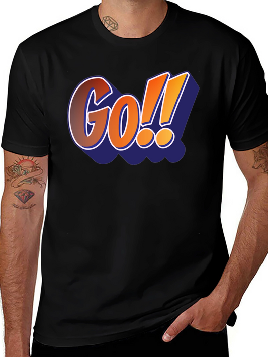 Camiseta Negra Hombre Diseño Go!! Estilo Cómic