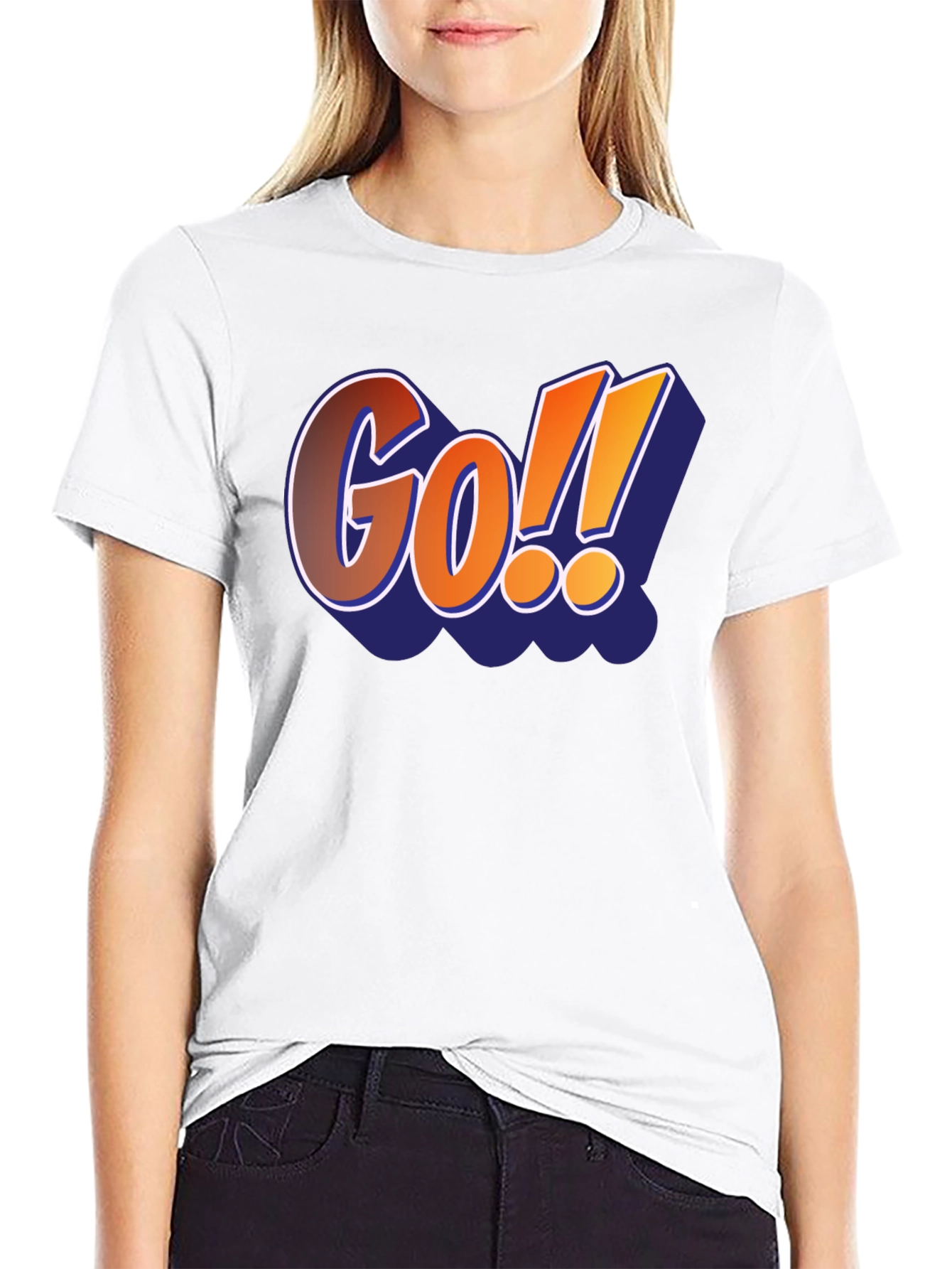 Camiseta Negra Hombre Diseño Go!! Estilo Cómic