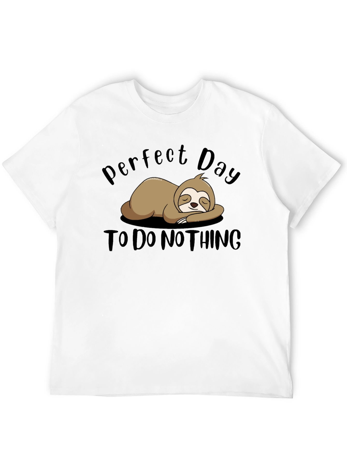 Camiseta Negra Relax con Diseño de Perezoso