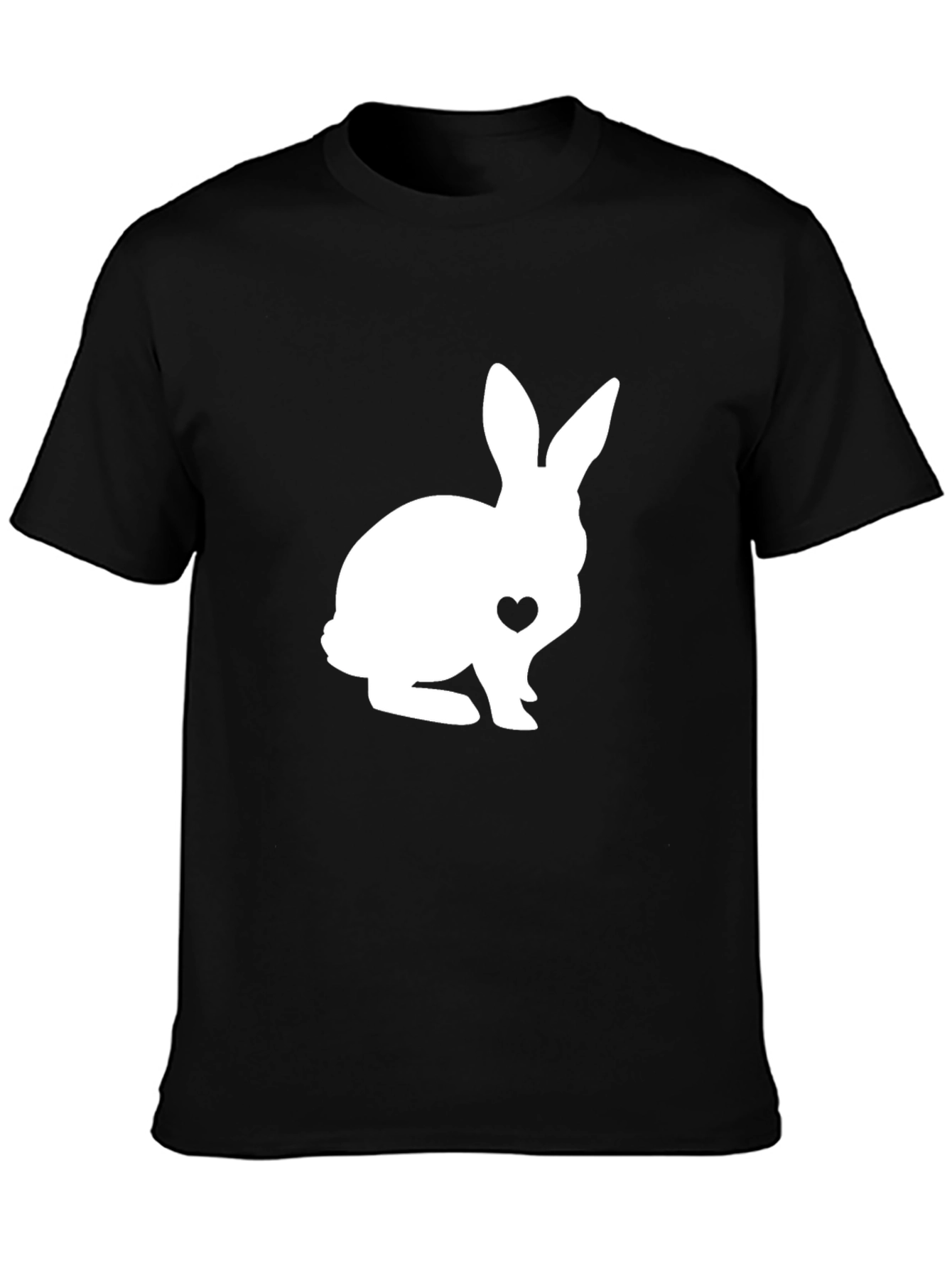 Camiseta Negra Conejo Corazón