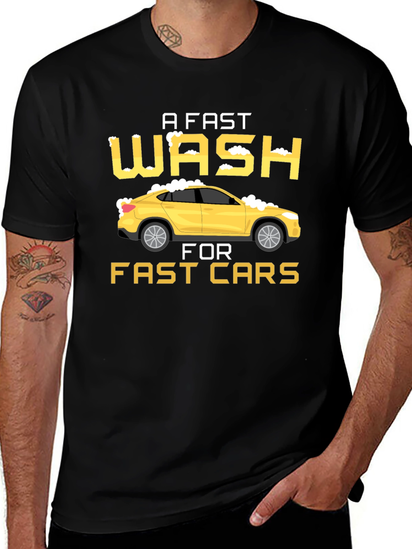 Camiseta Negra Lavado Rápido de Coches