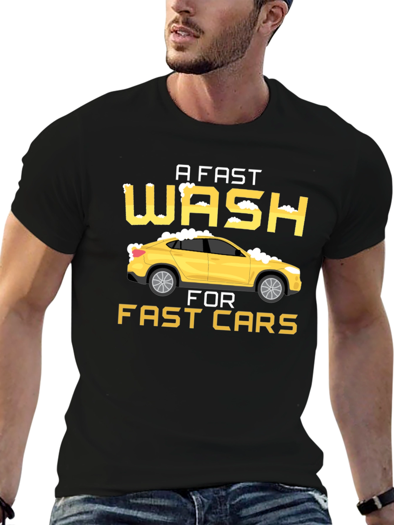 Camiseta Negra Lavado Rápido de Coches