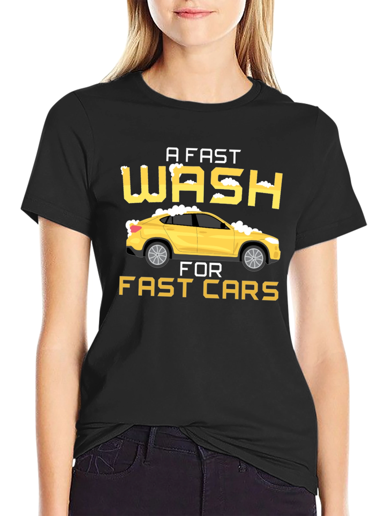 Camiseta Negra Lavado Rápido de Coches