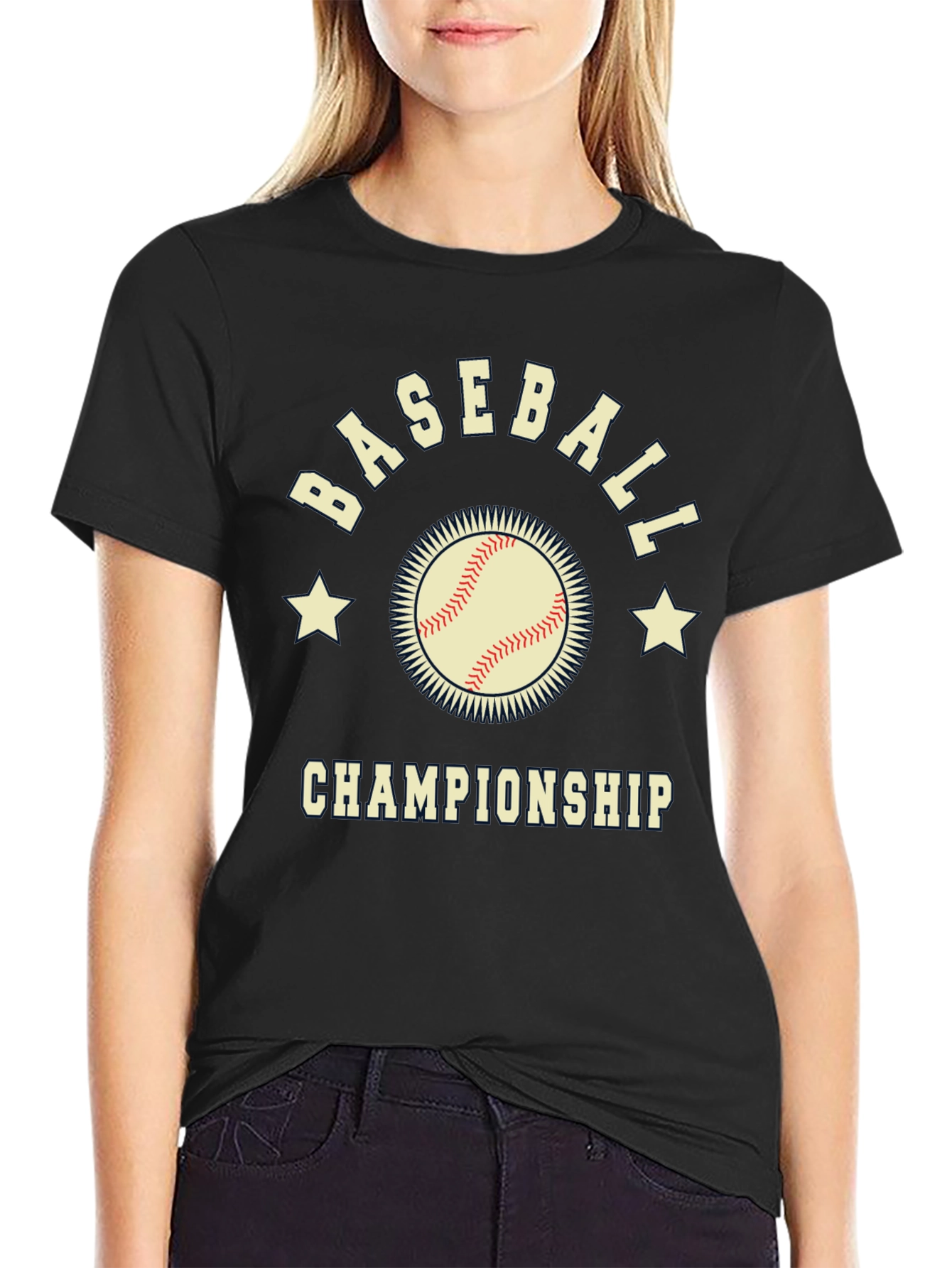 Camiseta Negra de Béisbol - Campeonato