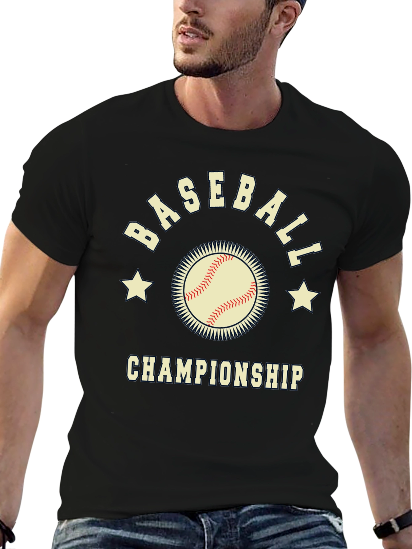 Camiseta Negra de Béisbol - Campeonato