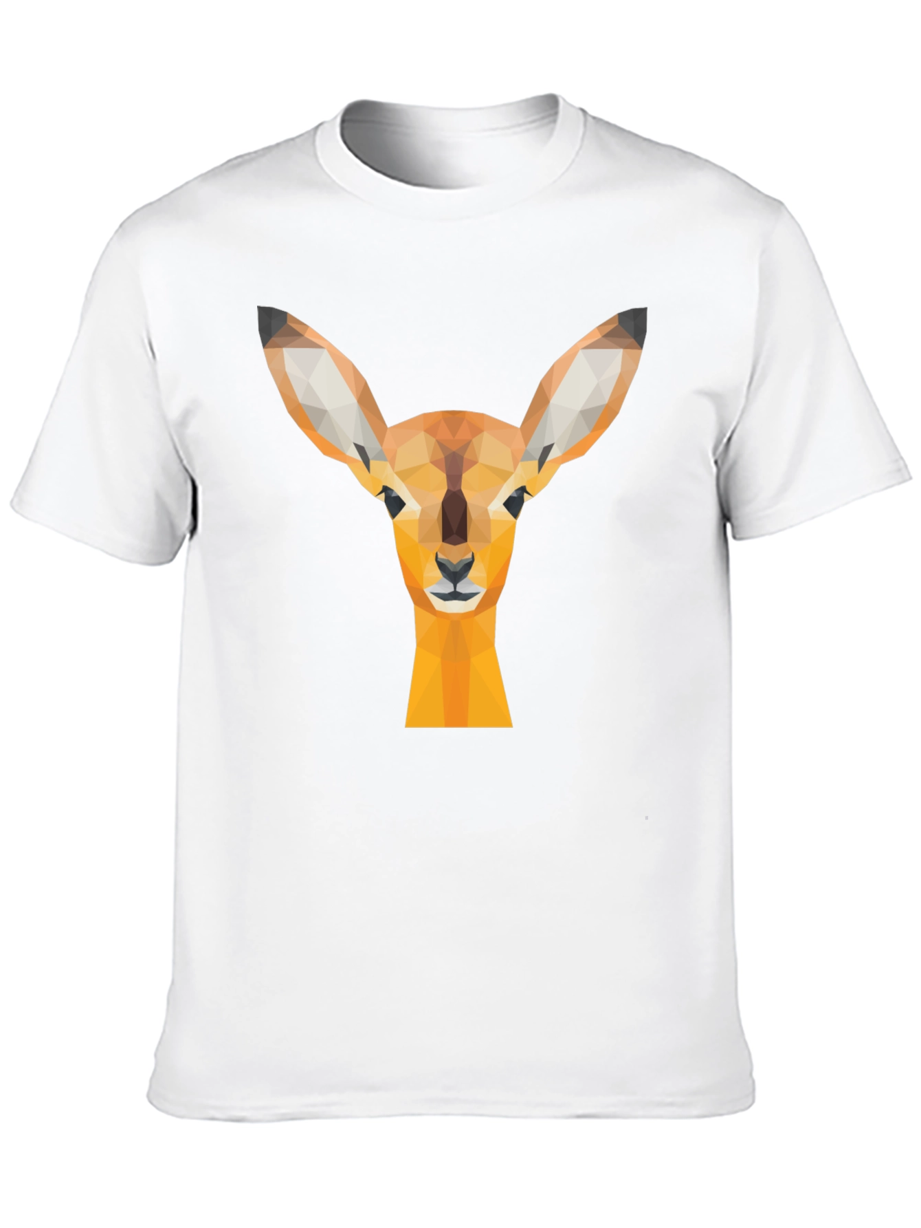 Camiseta Negra con Diseño de Ciervo Geométrico