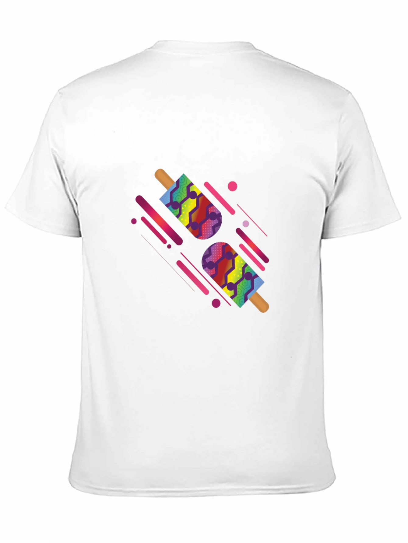 Camiseta Negra con Diseño de Paletas Abstractas
