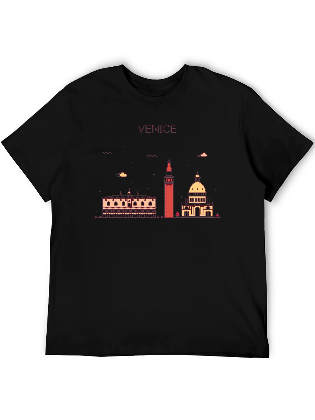 Camiseta Negra Venecia Diseño Urbano