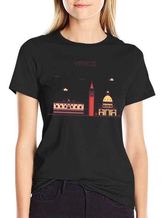 Camiseta Negra Venecia Diseño Urbano