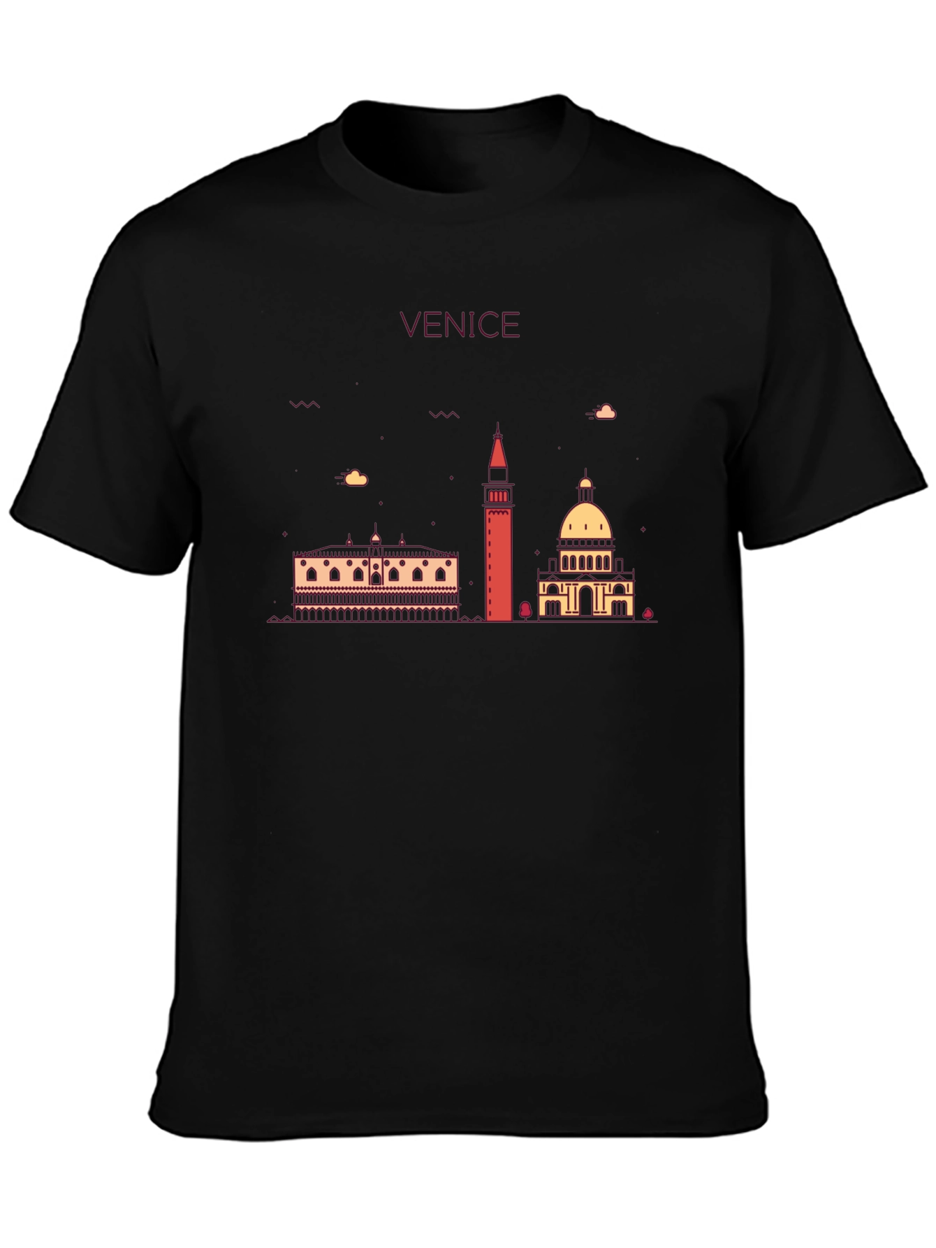 Camiseta Negra Venecia Diseño Urbano