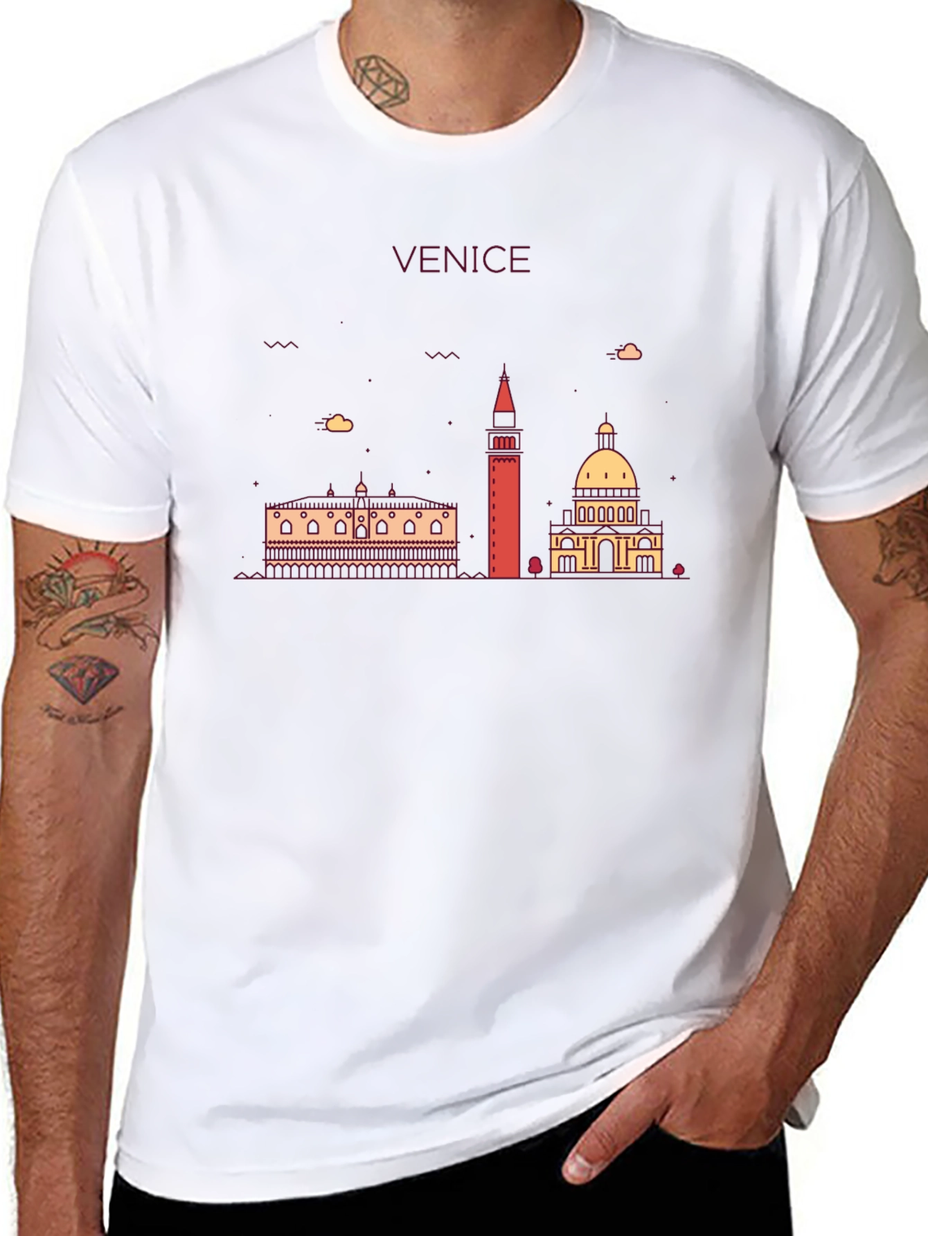 Camiseta Negra Venecia Diseño Urbano