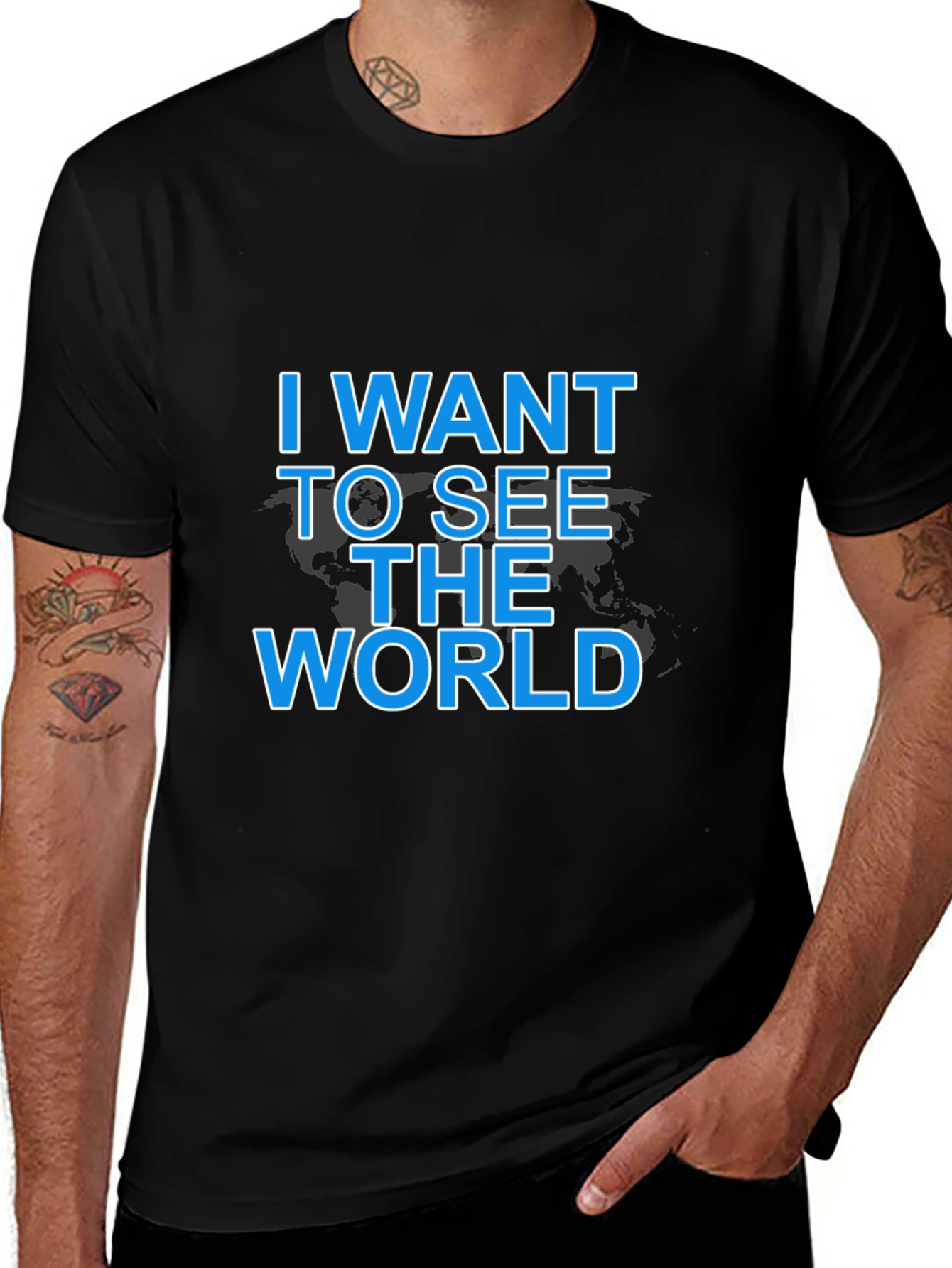 Camiseta Negra: I Want To See The World