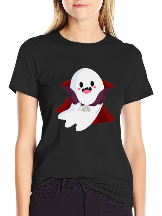 Camiseta Negra con Fantasma de Halloween
