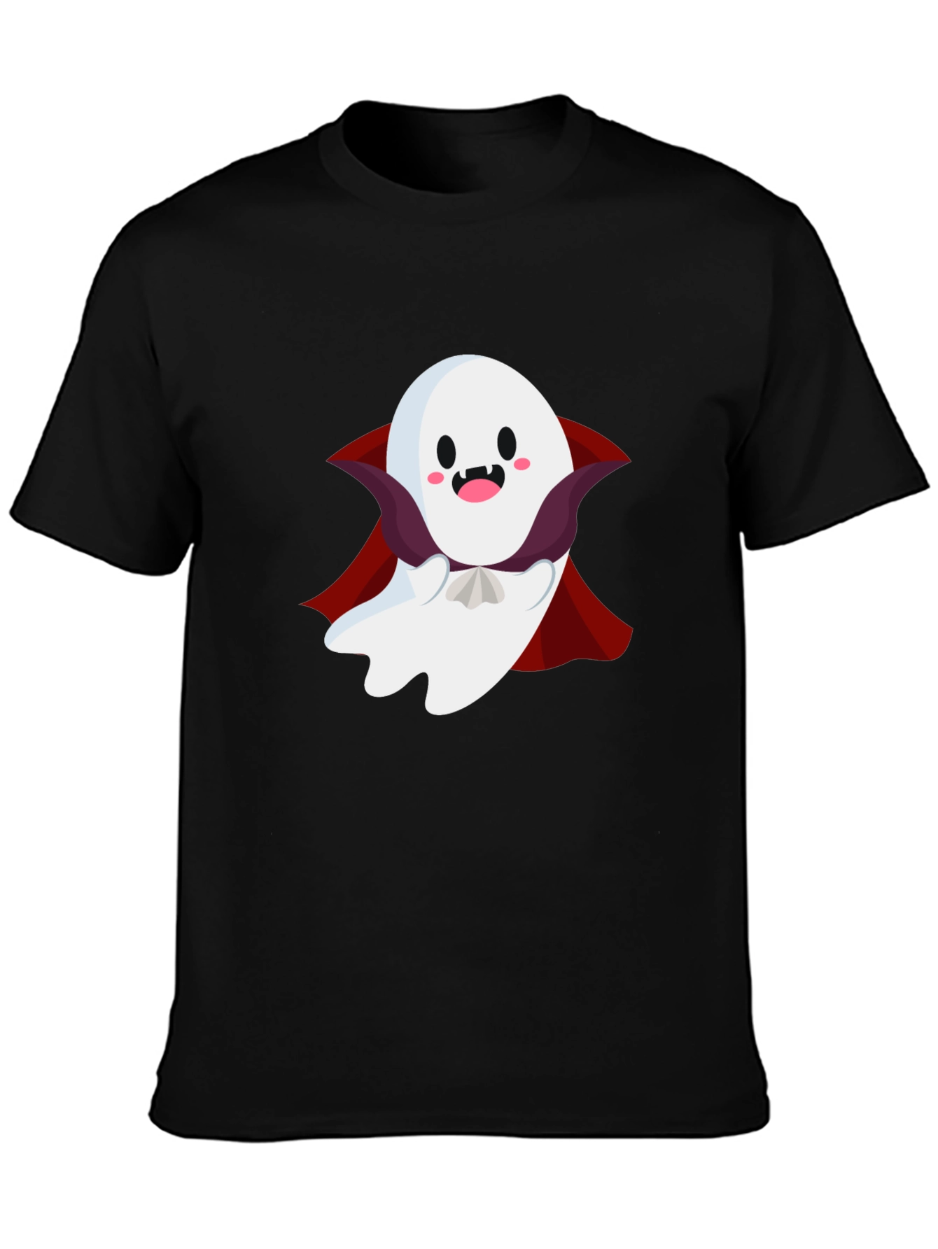 Camiseta Negra con Fantasma de Halloween