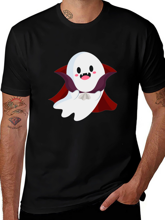 Camiseta Negra con Fantasma de Halloween