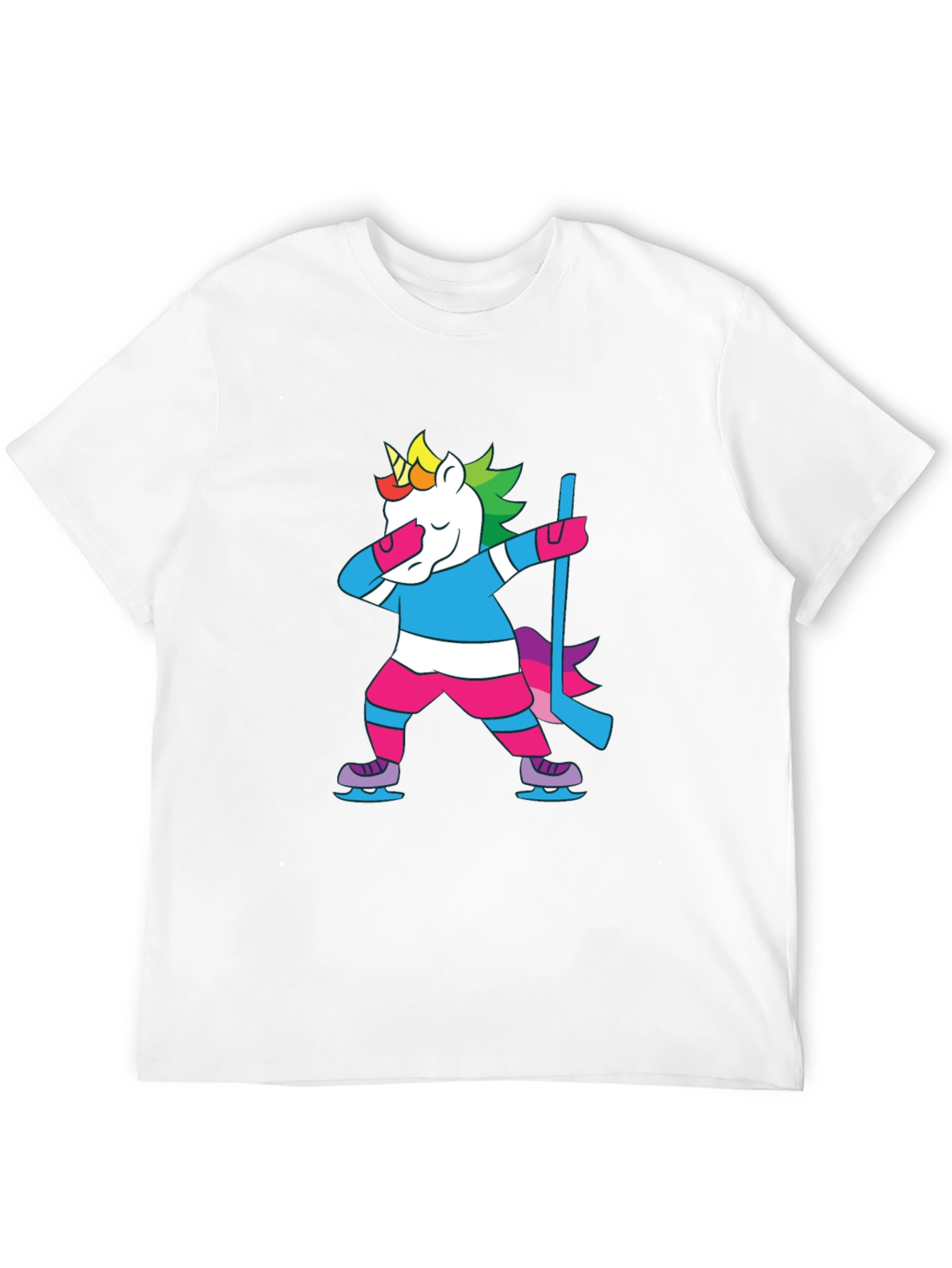 Camiseta Negra Unicornio Jugador Hockey