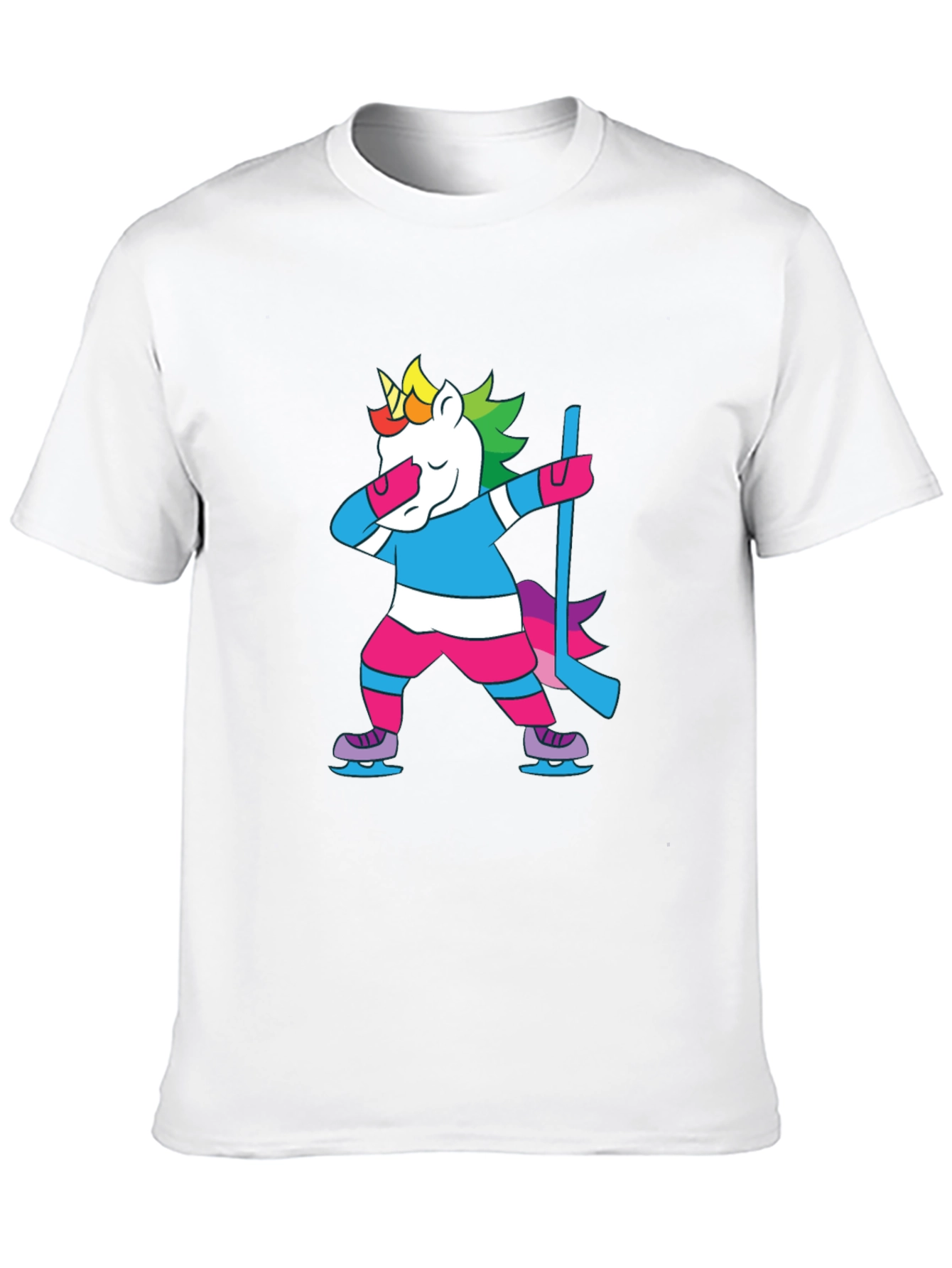 Camiseta Negra Unicornio Jugador Hockey