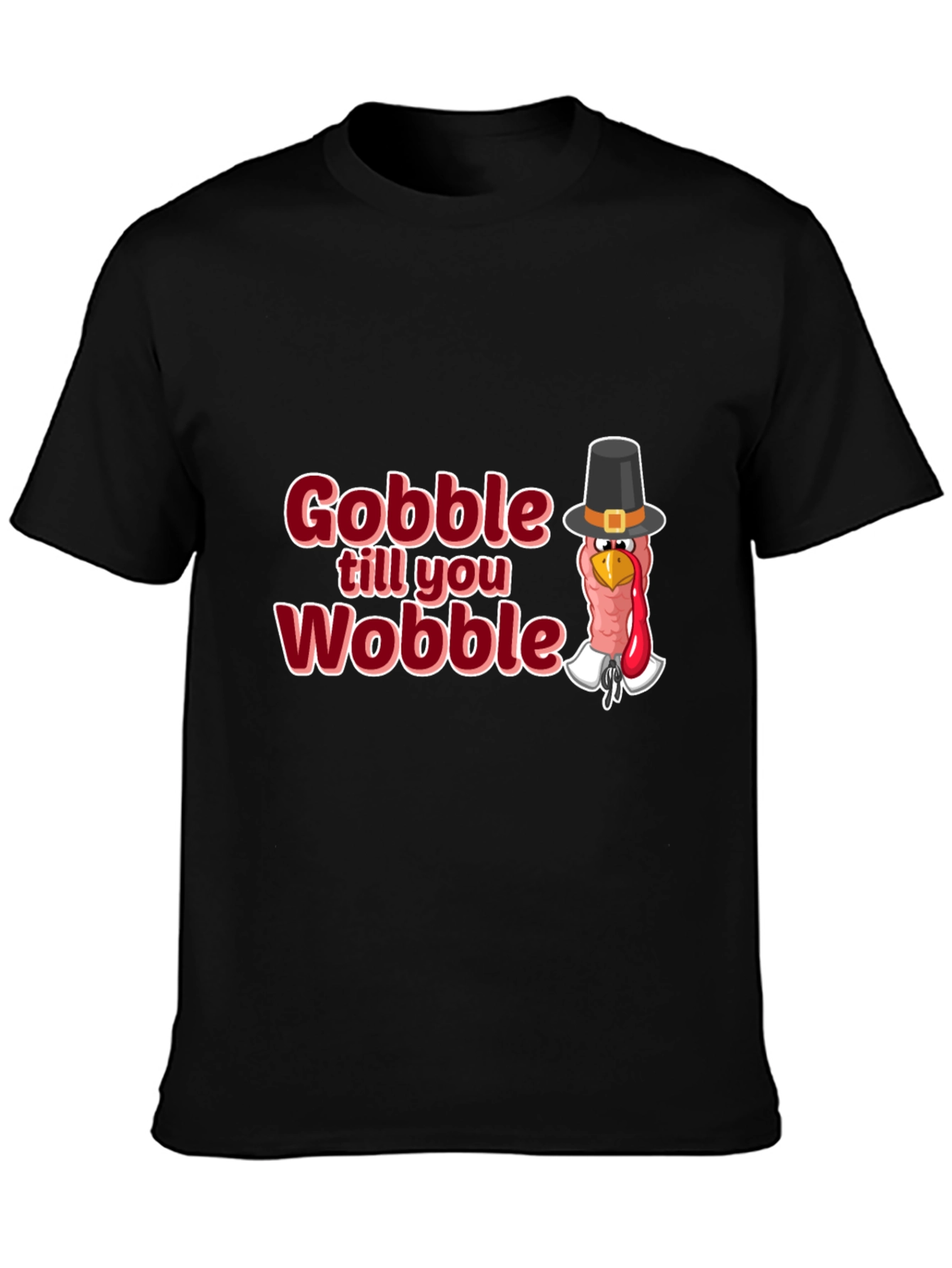 Camiseta Negra Festiva Gobble till you Wobble